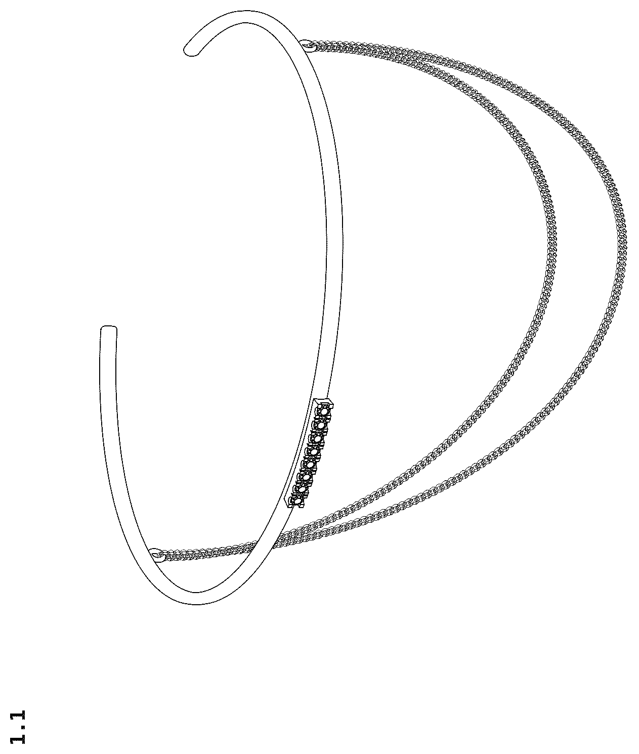 Patent USD1123688 — Bracelet — Figure 1