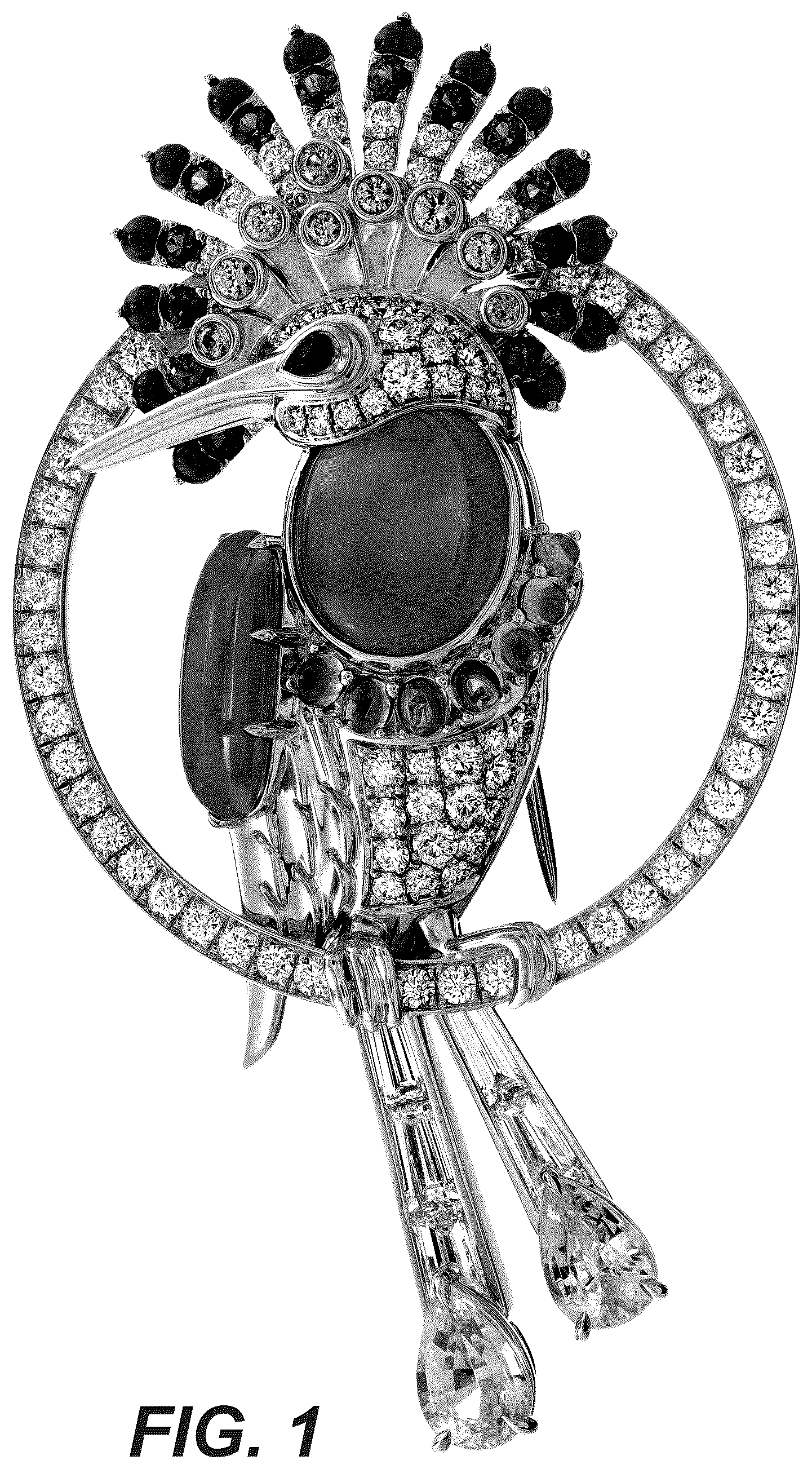 Patent USD1123695 Figure 1 – Brooch