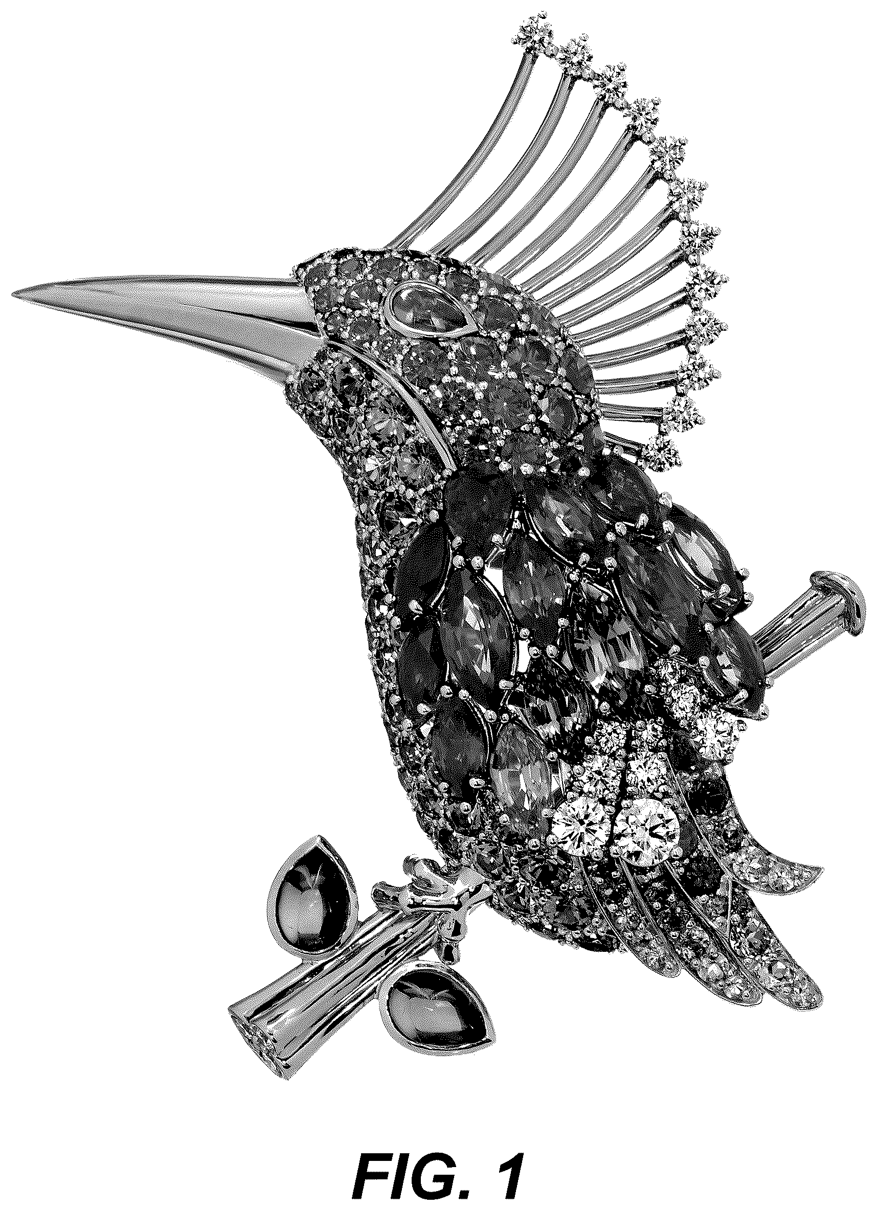 Patent USD1123698 Figure 1 – Brooch