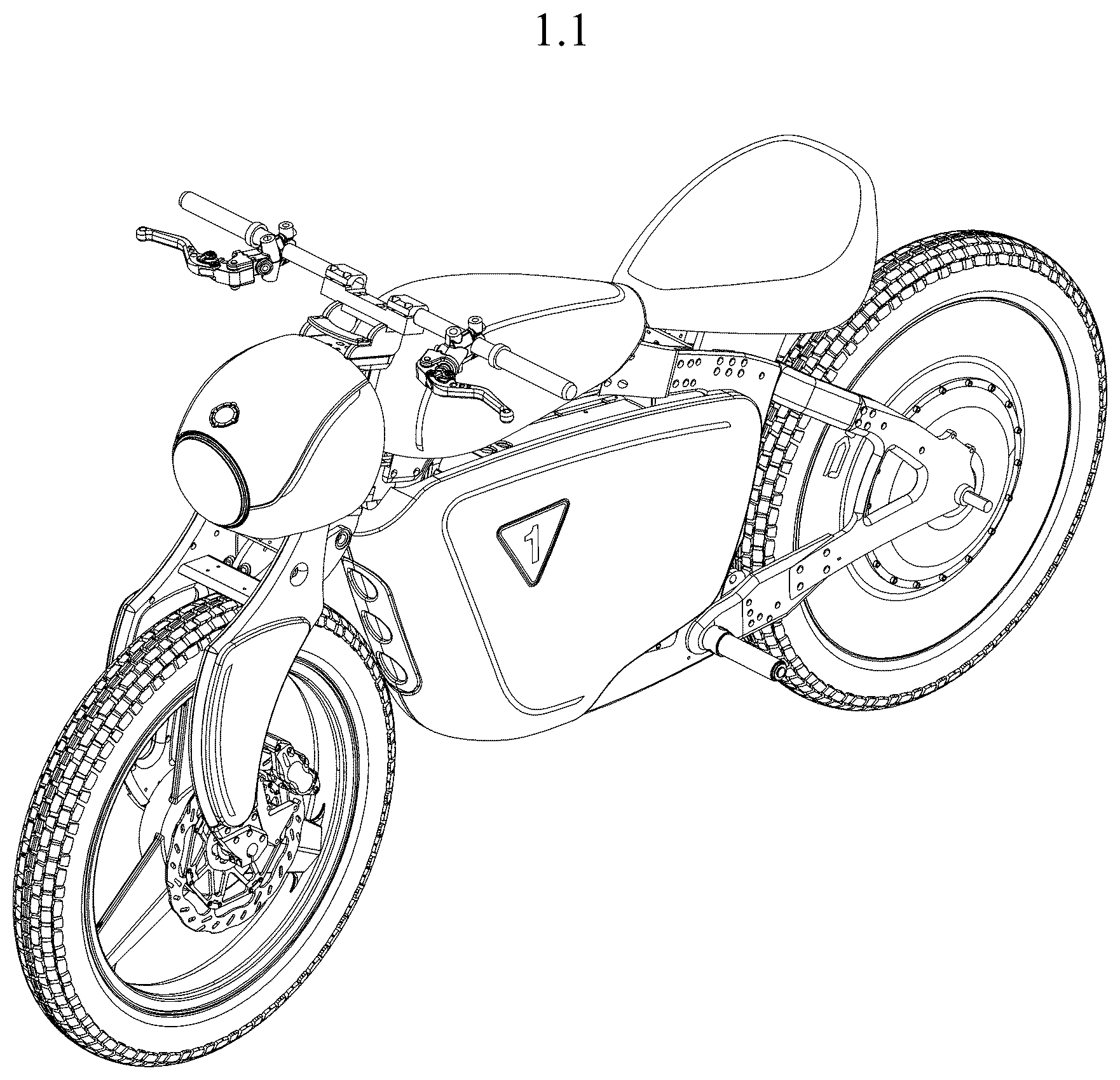 Patent USD1123728 — Motorcycle — Figure 1