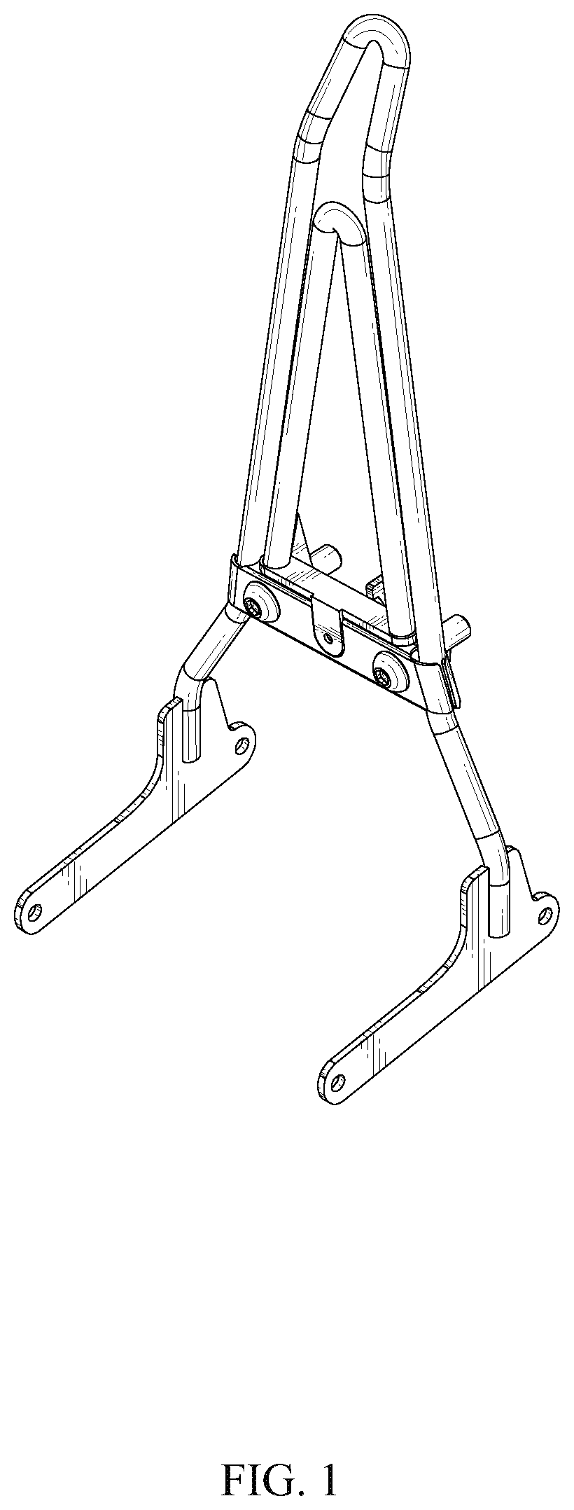 Patent USD1123732 Figure 1 – Foldable sissy bar