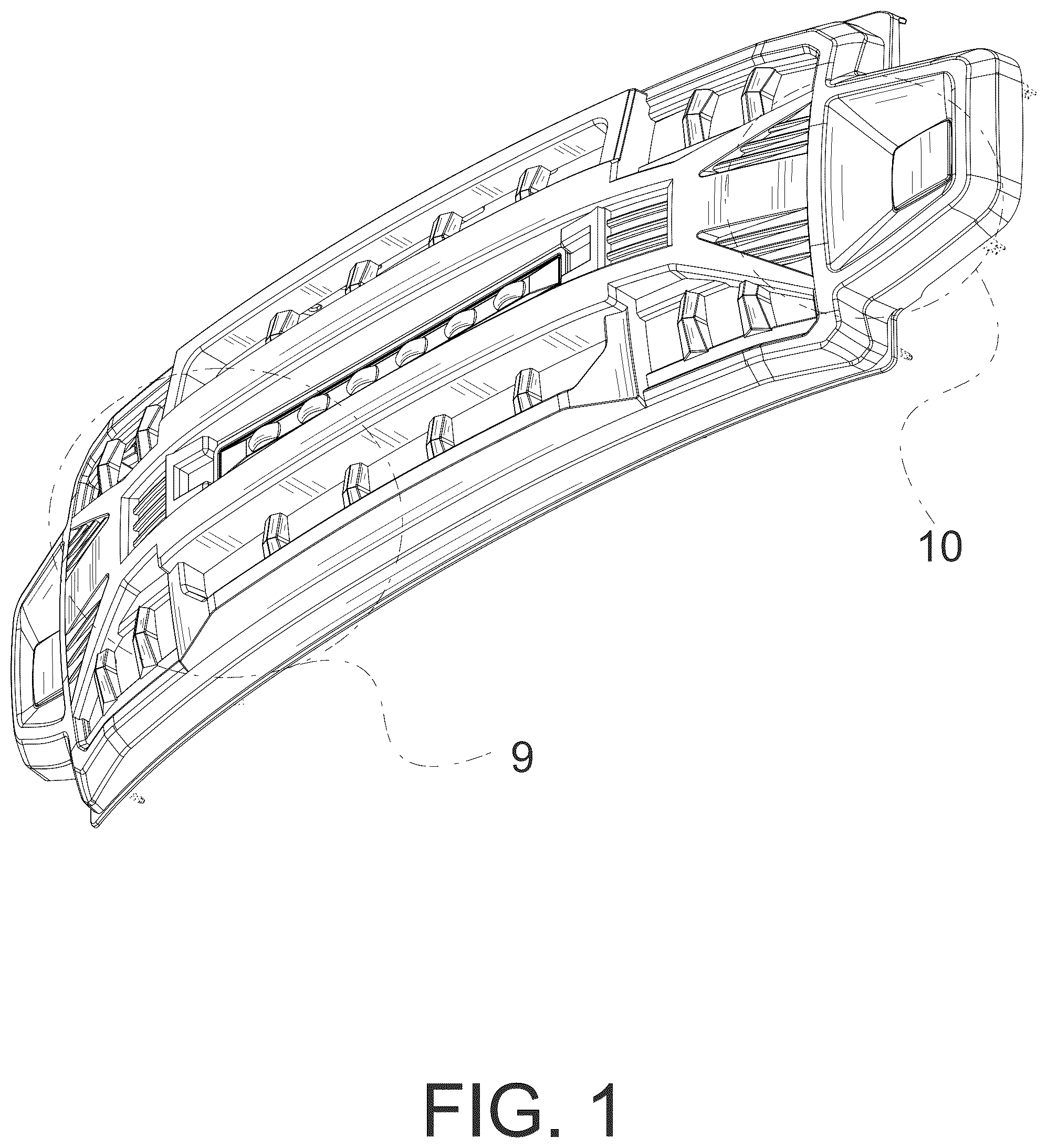 Patent USD1123739 Figure 1 – Automobile grille