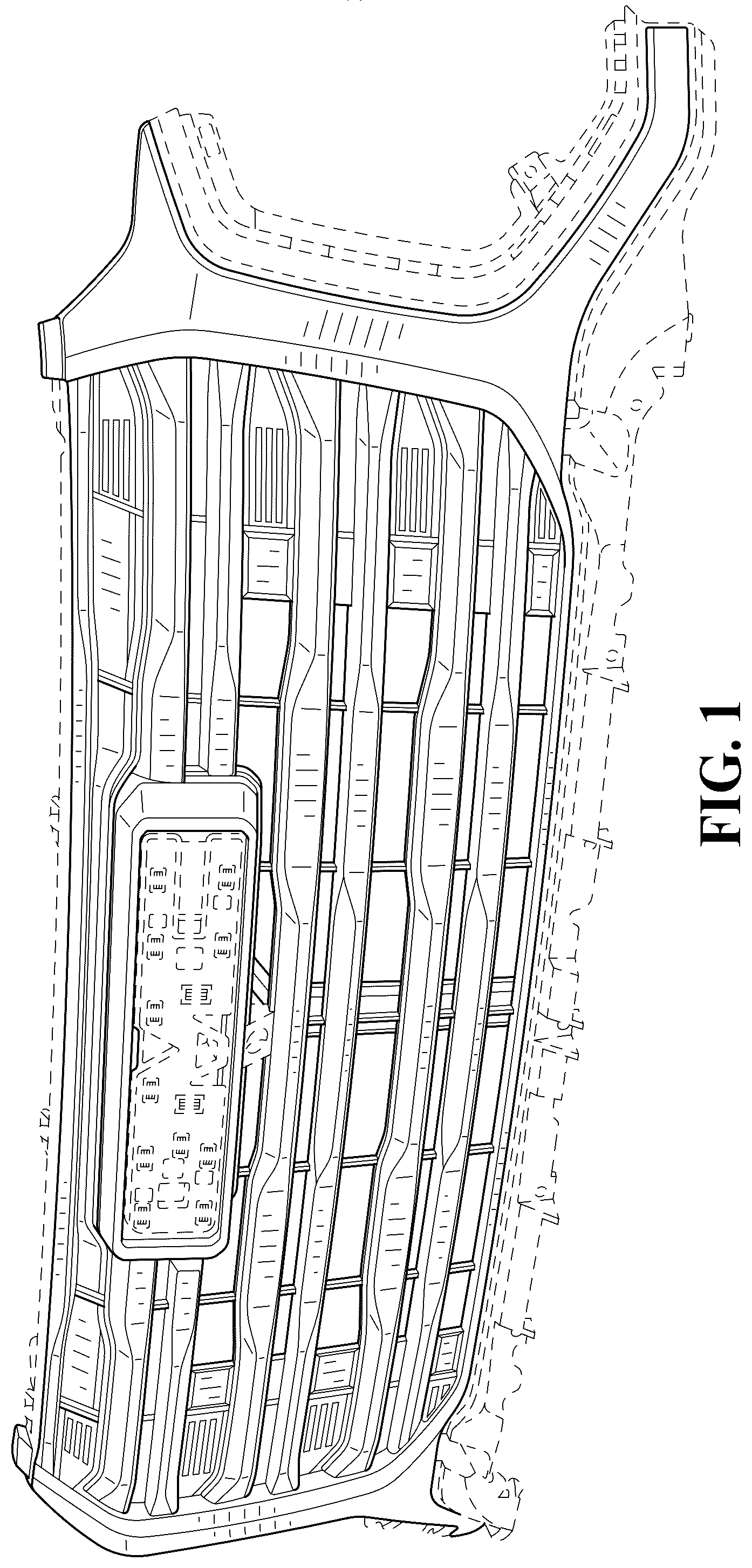 Patent USD1123740 — Vehicle grille — Figure 1