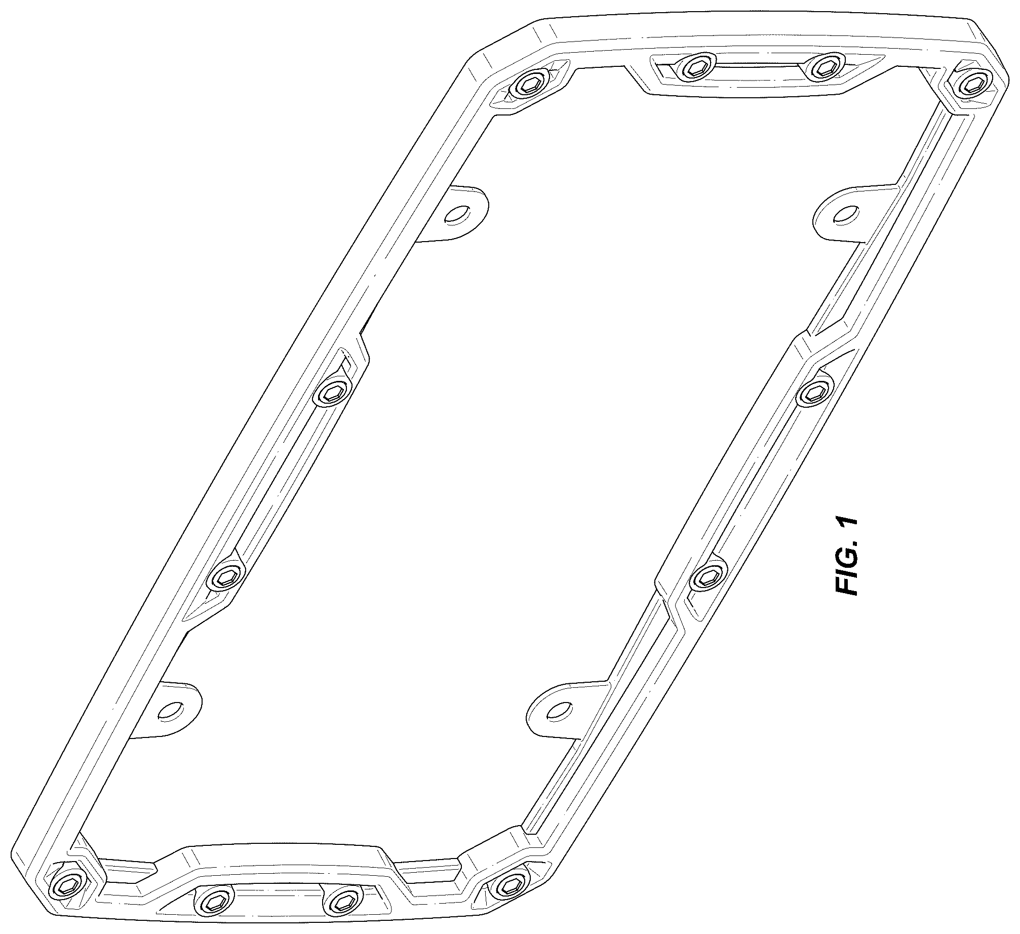 Patent USD1123766 Figure 1 – License plate frame