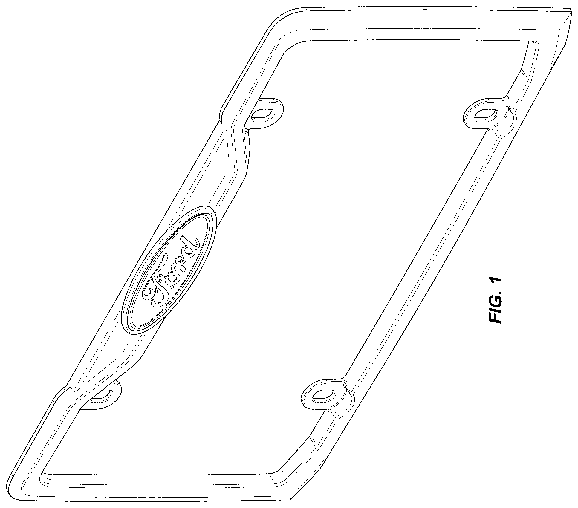 Patent USD1123769 — License plate frame — Figure 1