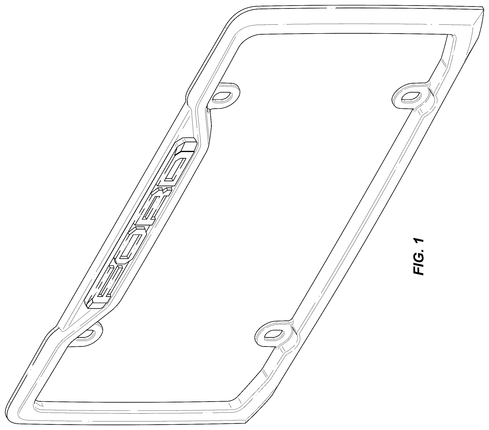 Patent USD1123770 Figure 1 – License plate frame
