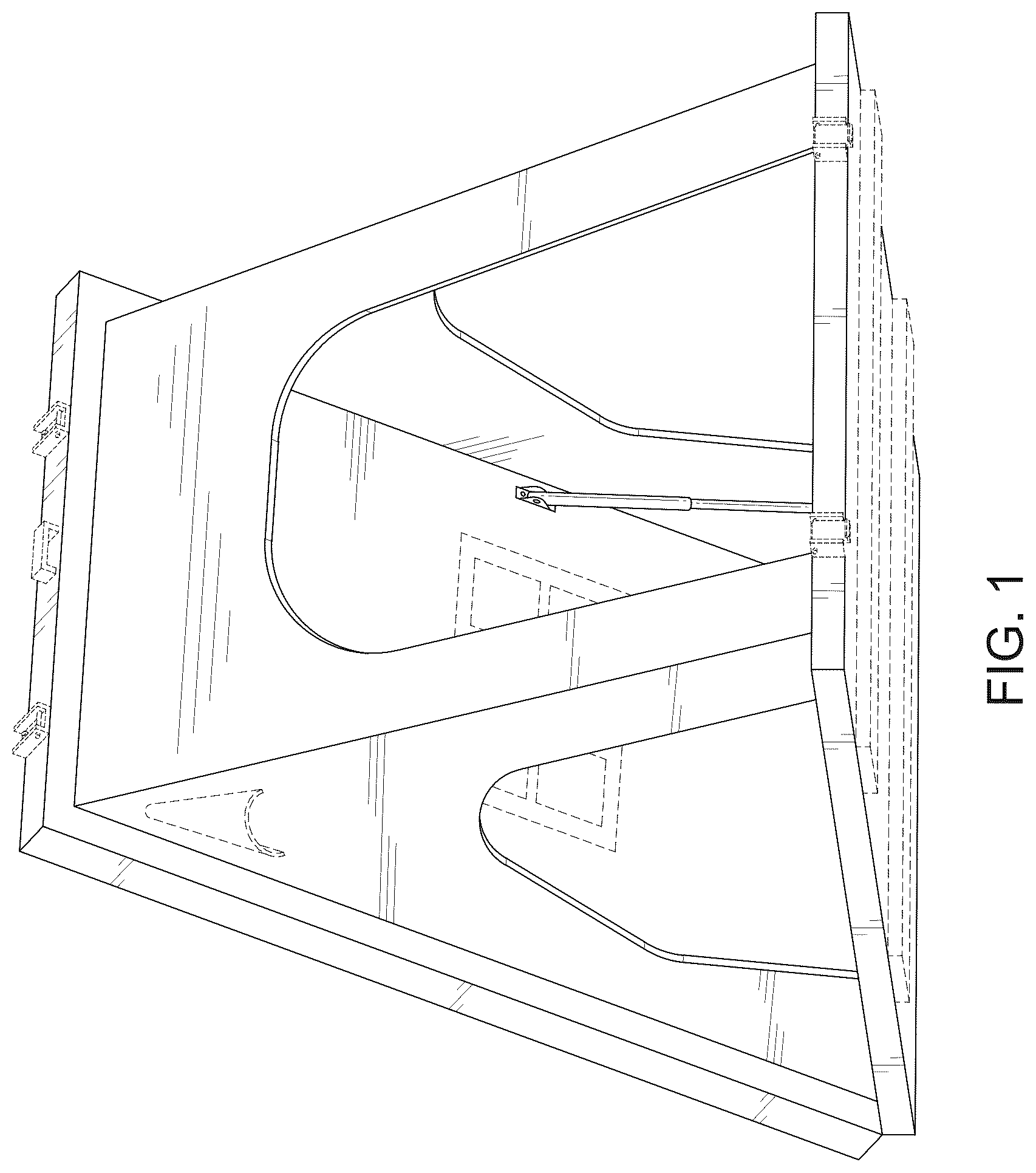 Patent USD1123786 Figure 1 – Expandable tent with covered gas struts