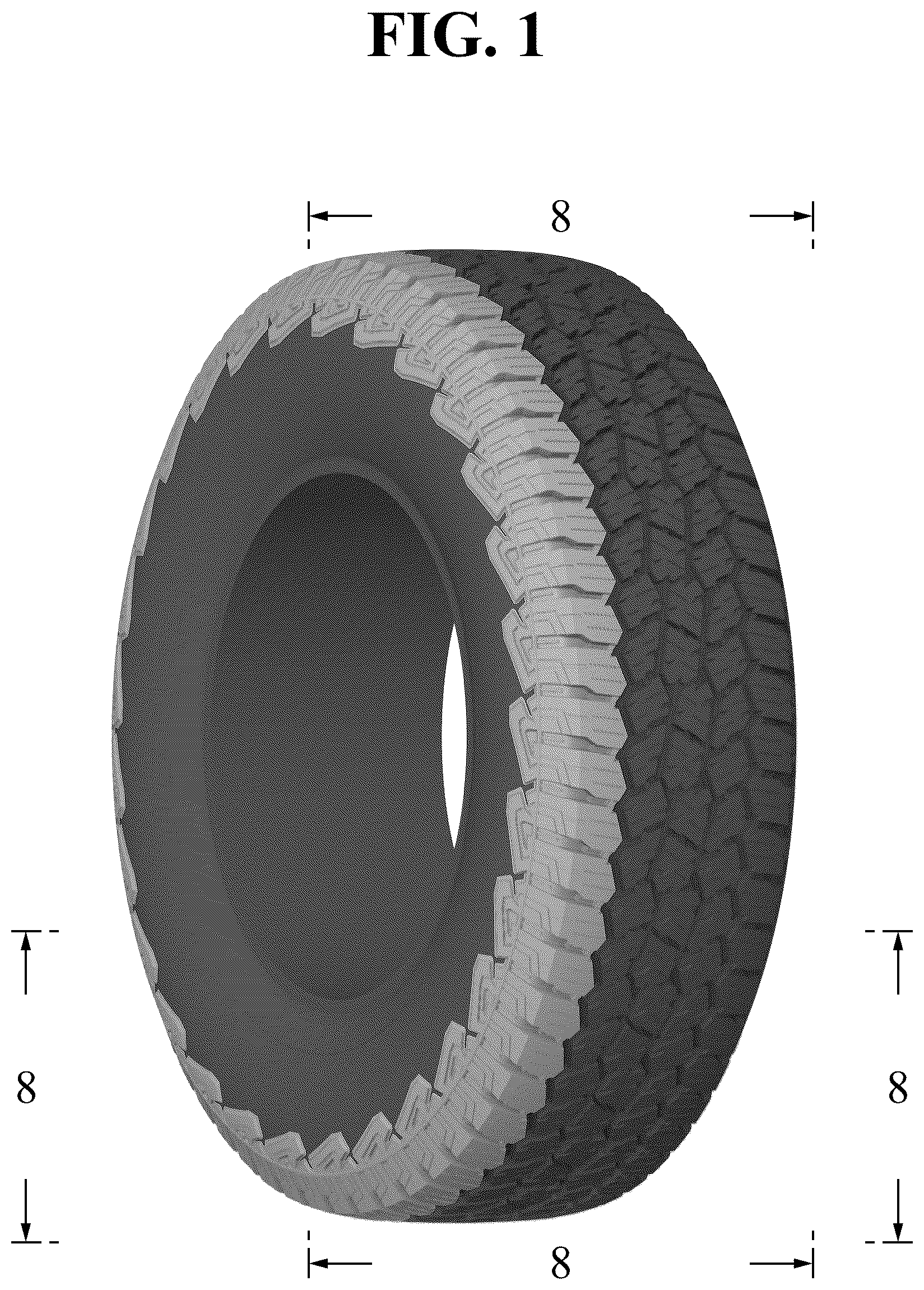 Patent USD1123794 Figure 1 – Automobile tire