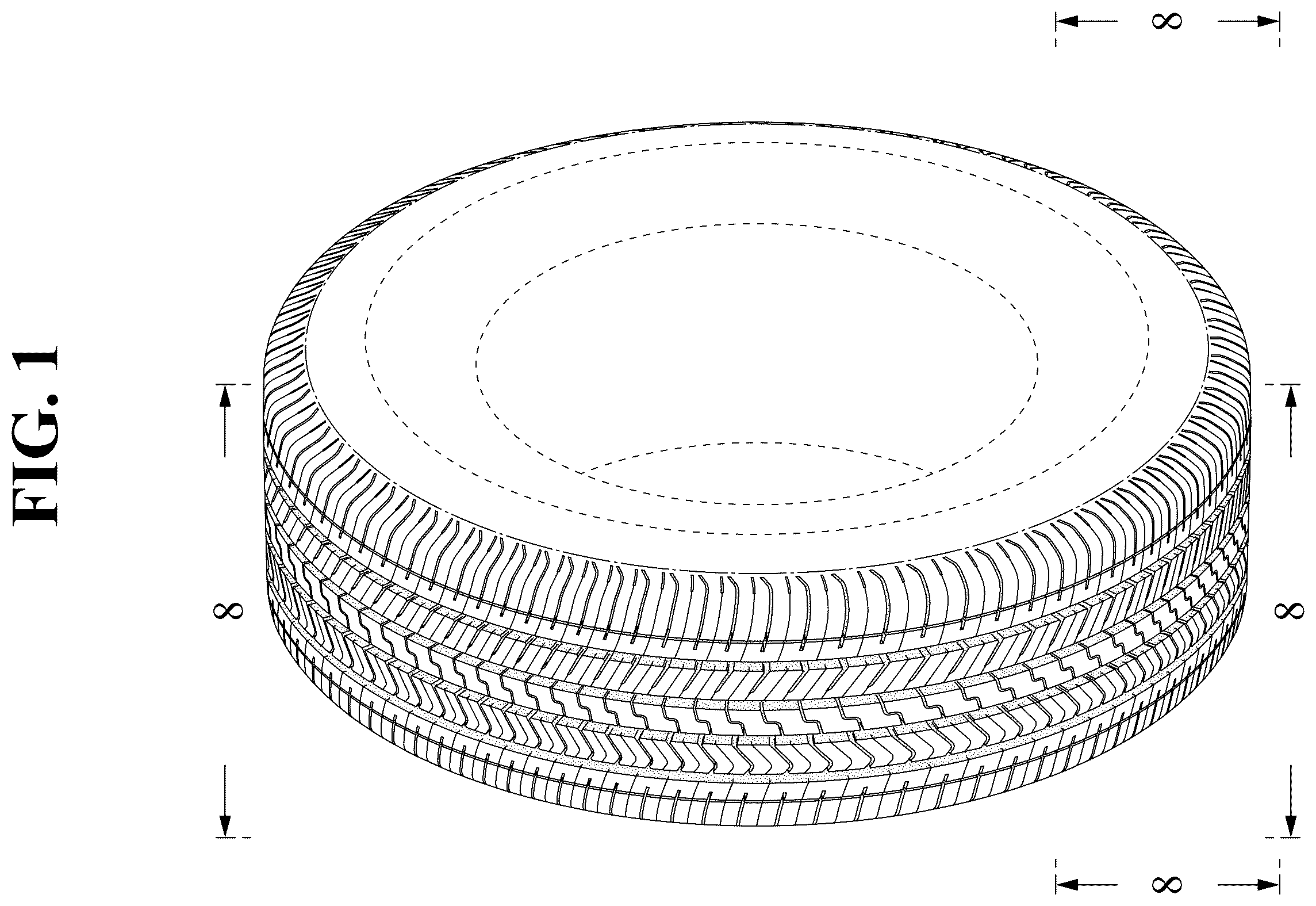 Patent USD1123795 — Automobile tire — Figure 1