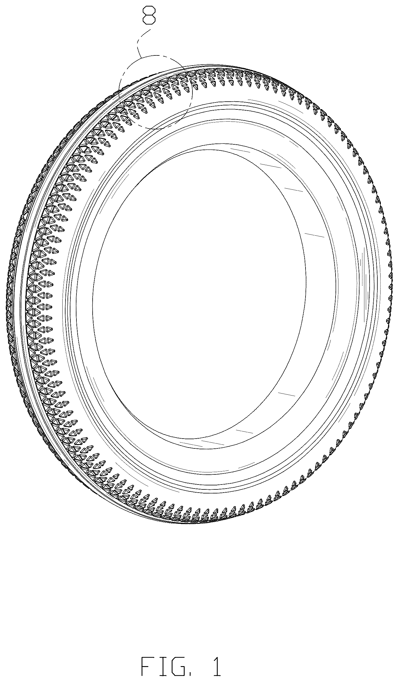 Patent USD1123800 — Tire — Figure 1