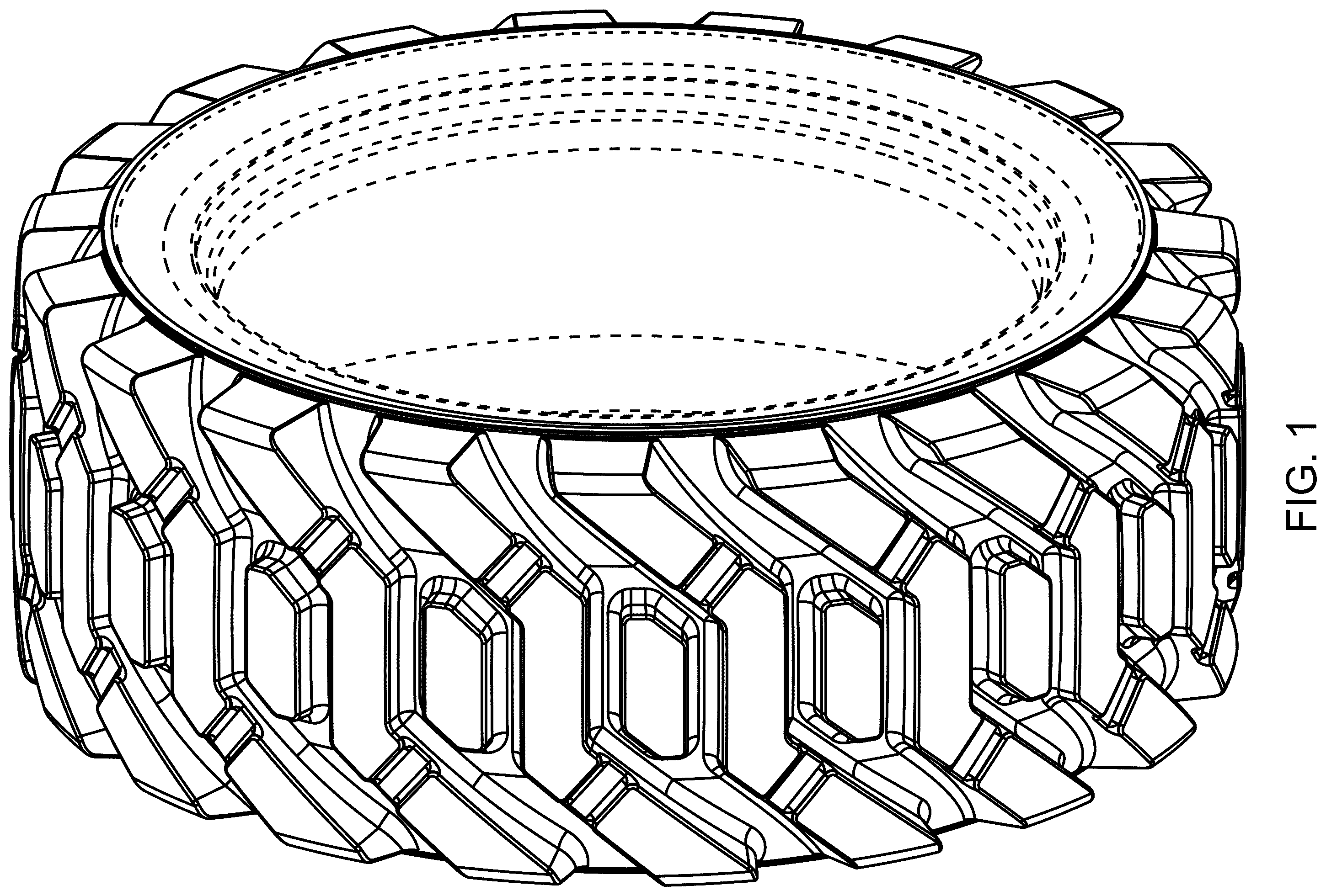 Patent USD1123802 — Tire tread — Figure 1