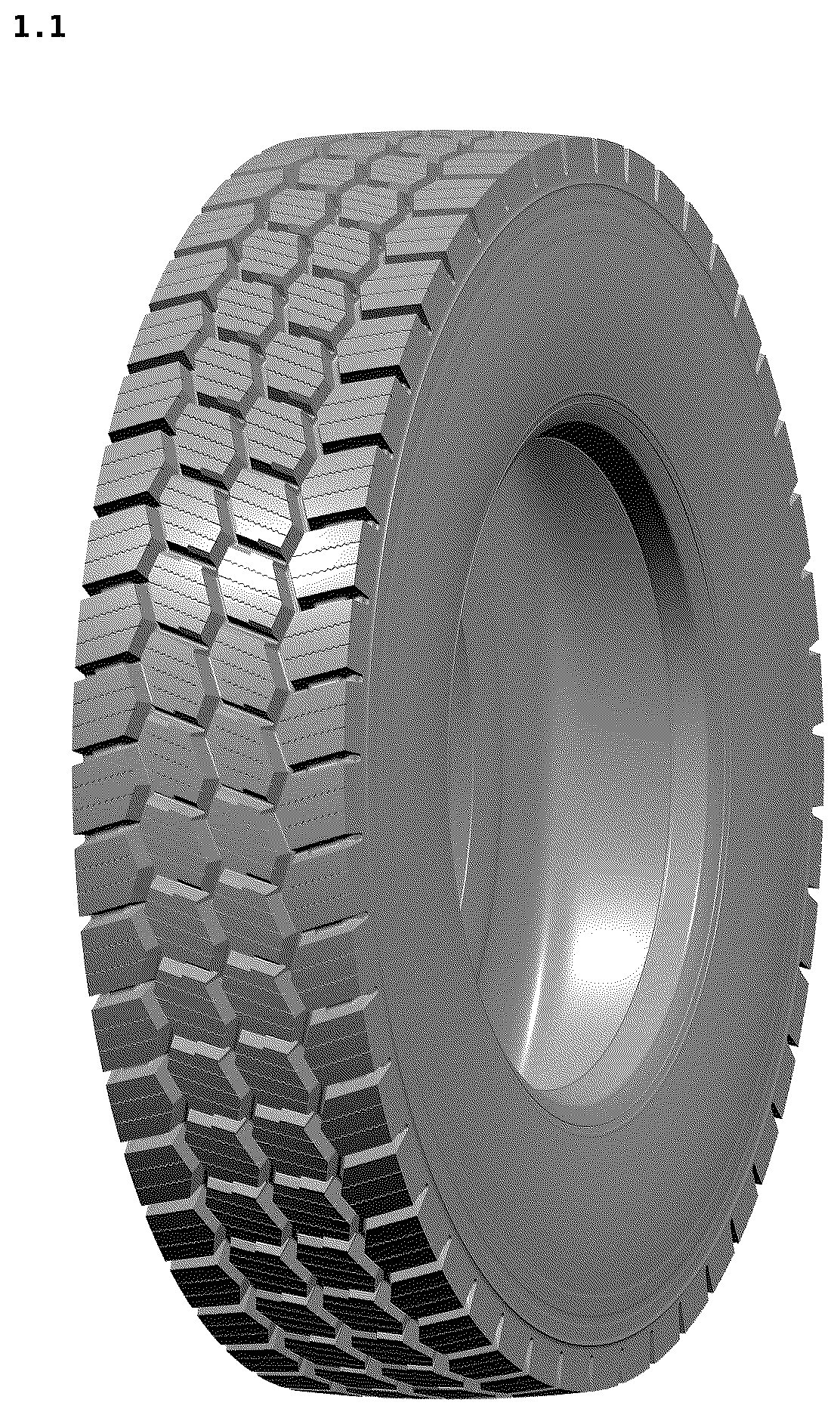 Patent USD1123805 Figure 1 – Tire
