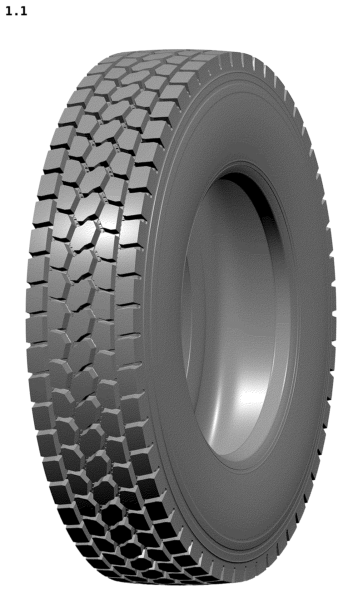 Patent USD1123809 Figure 1 – Tire