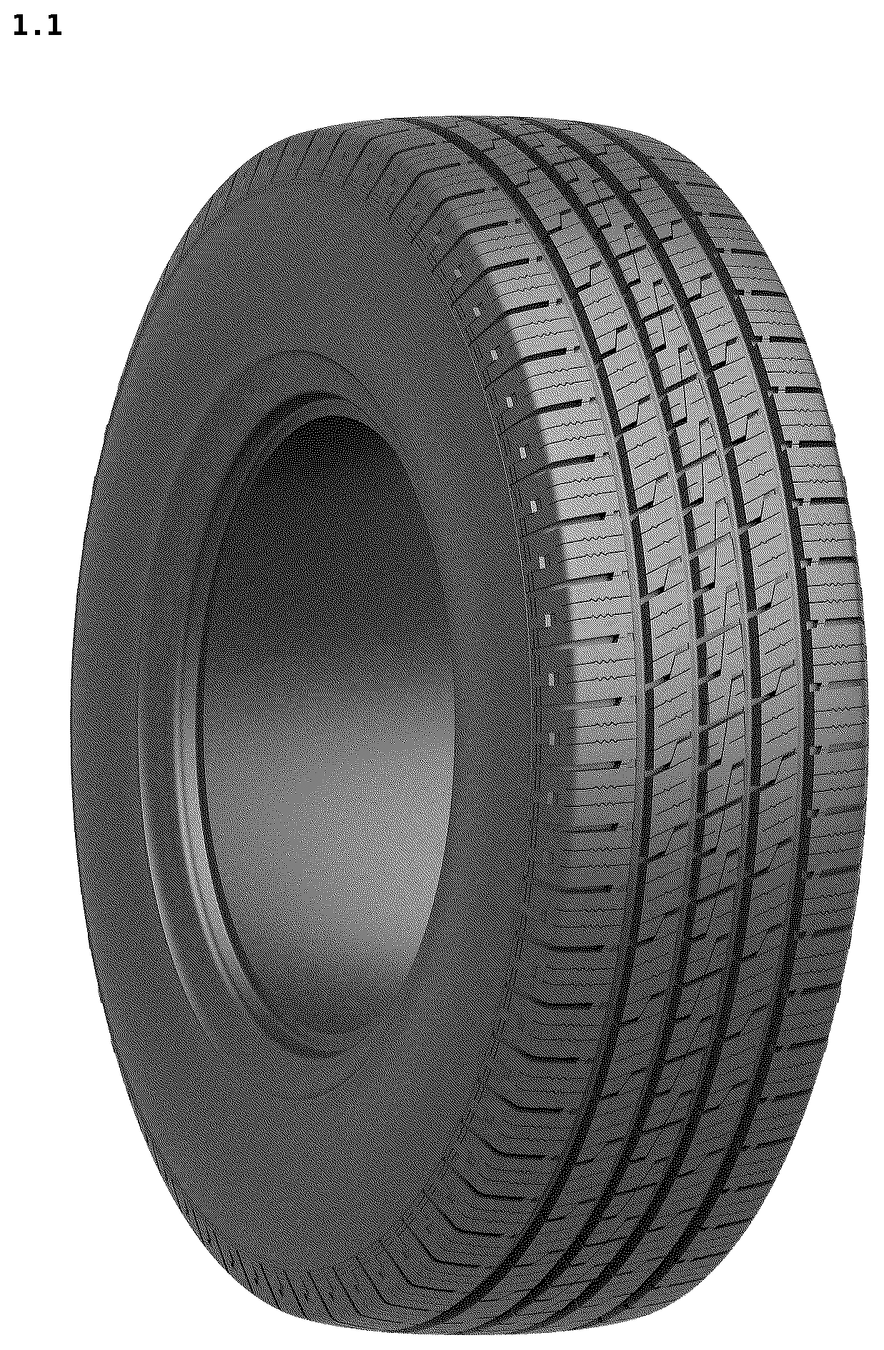 Patent USD1123810 Figure 1 – Tire