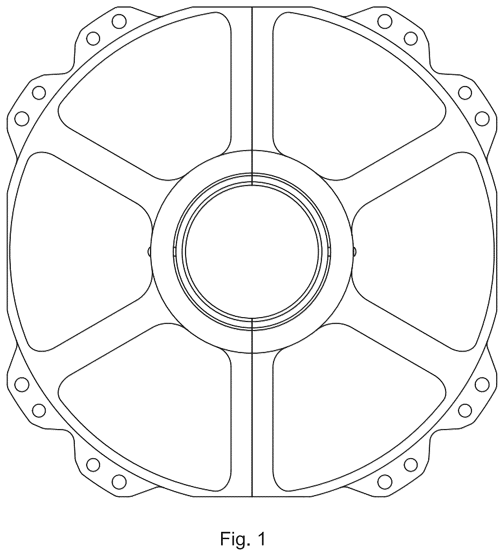 Patent USD1123847 — Electric machine drive mount — Figure 1