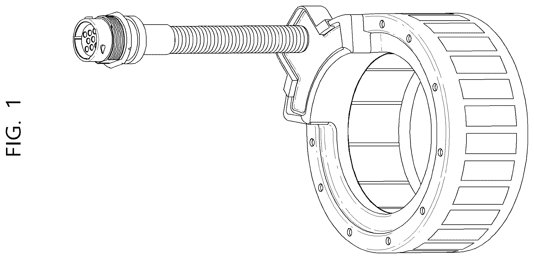 Patent USD1123850 Figure 1 – Generator stator for a trailer