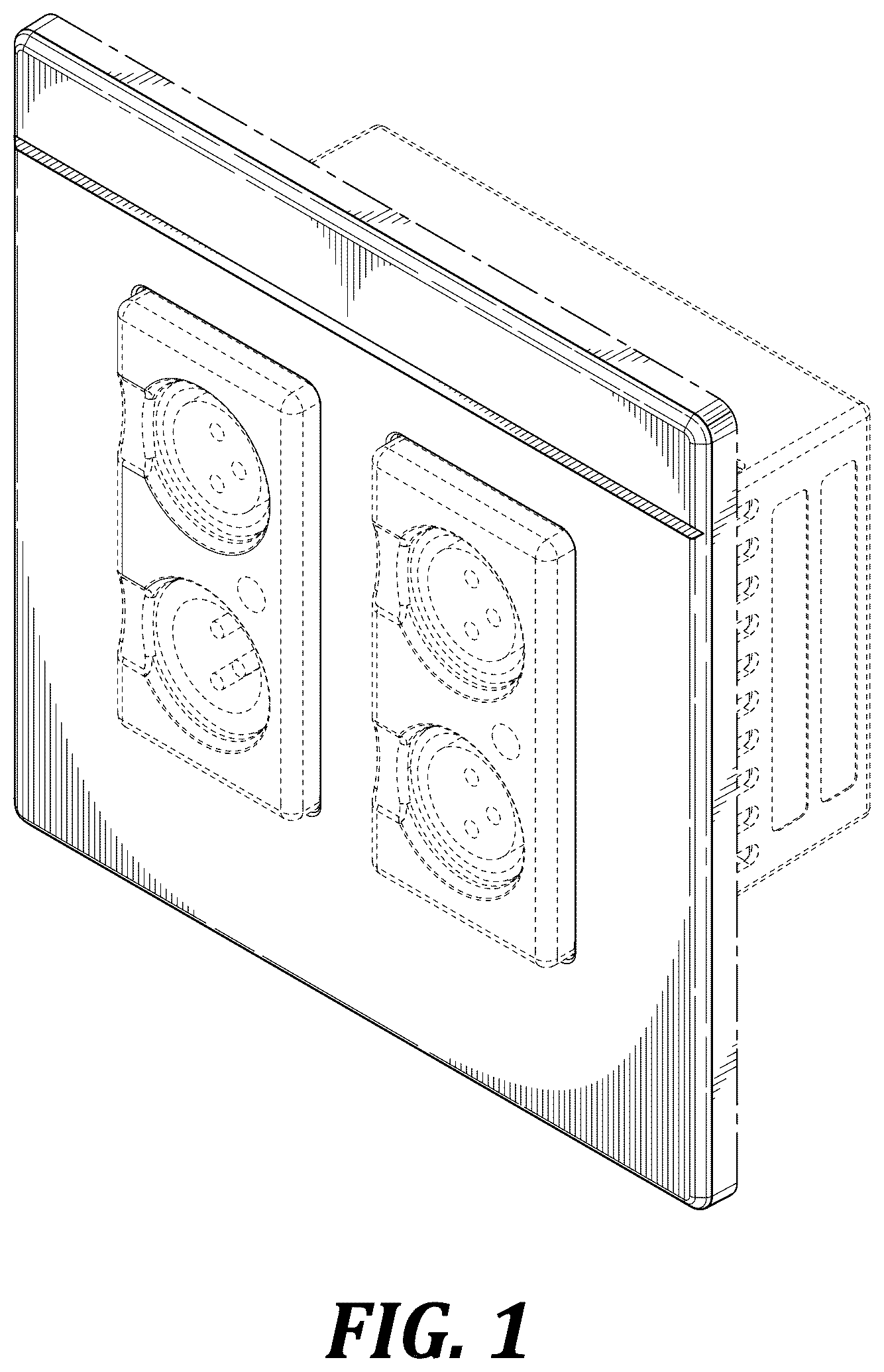 Patent USD1123869 — Two-gang wall socket — Figure 1