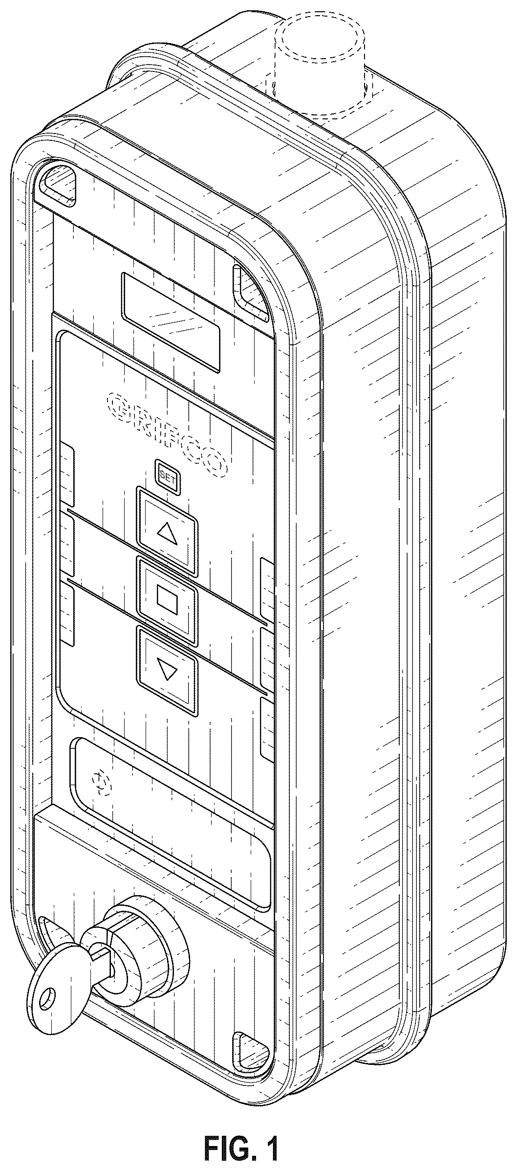 Patent USD1123903 — Wall mounted remote — Figure 1