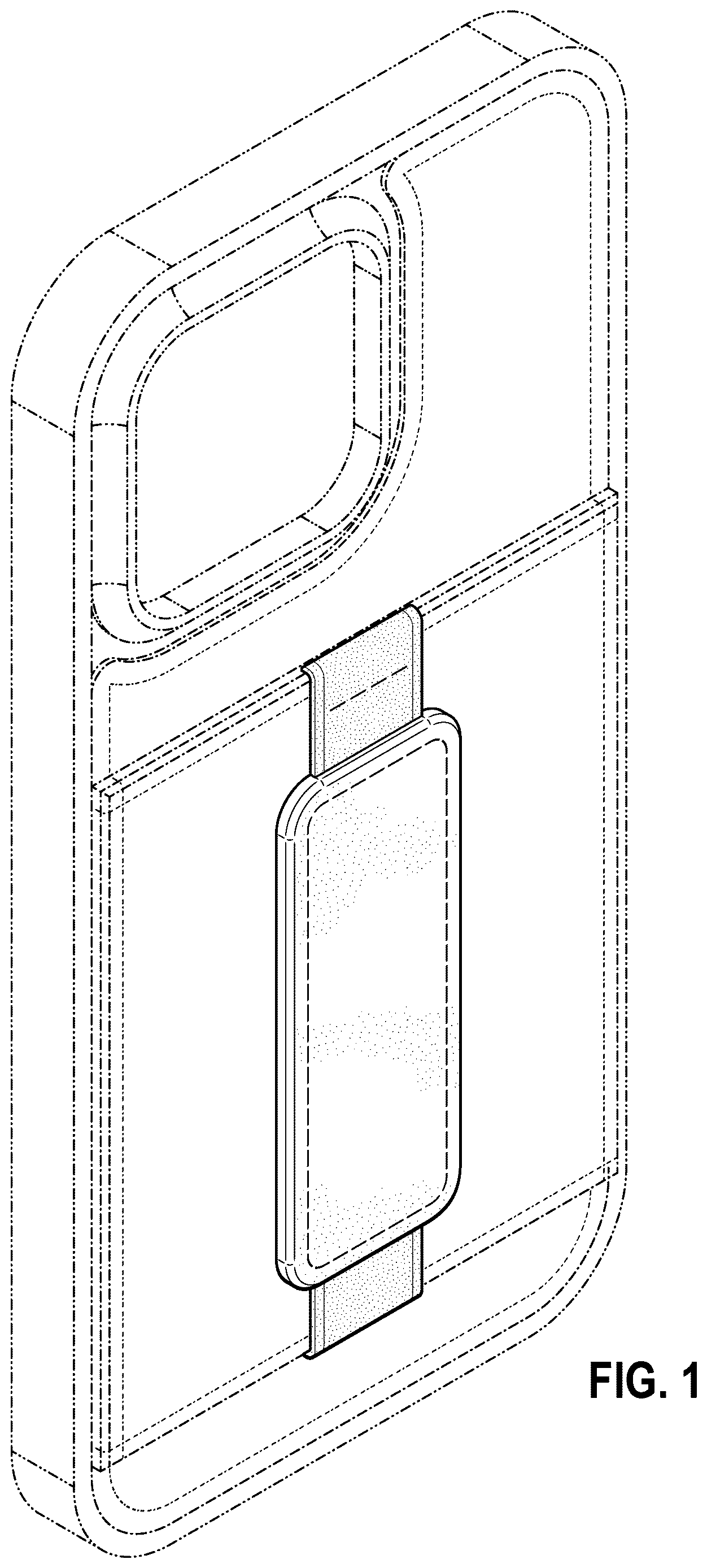 Patent USD1123910 Figure 1 – Cell phone case with strap
