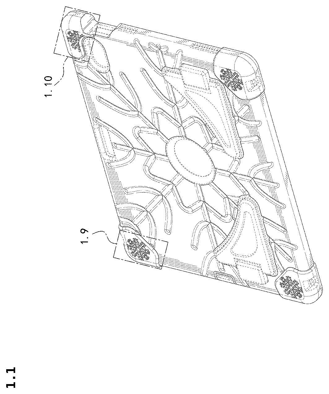 Patent USD1123943 Figure 1 – Tablet case