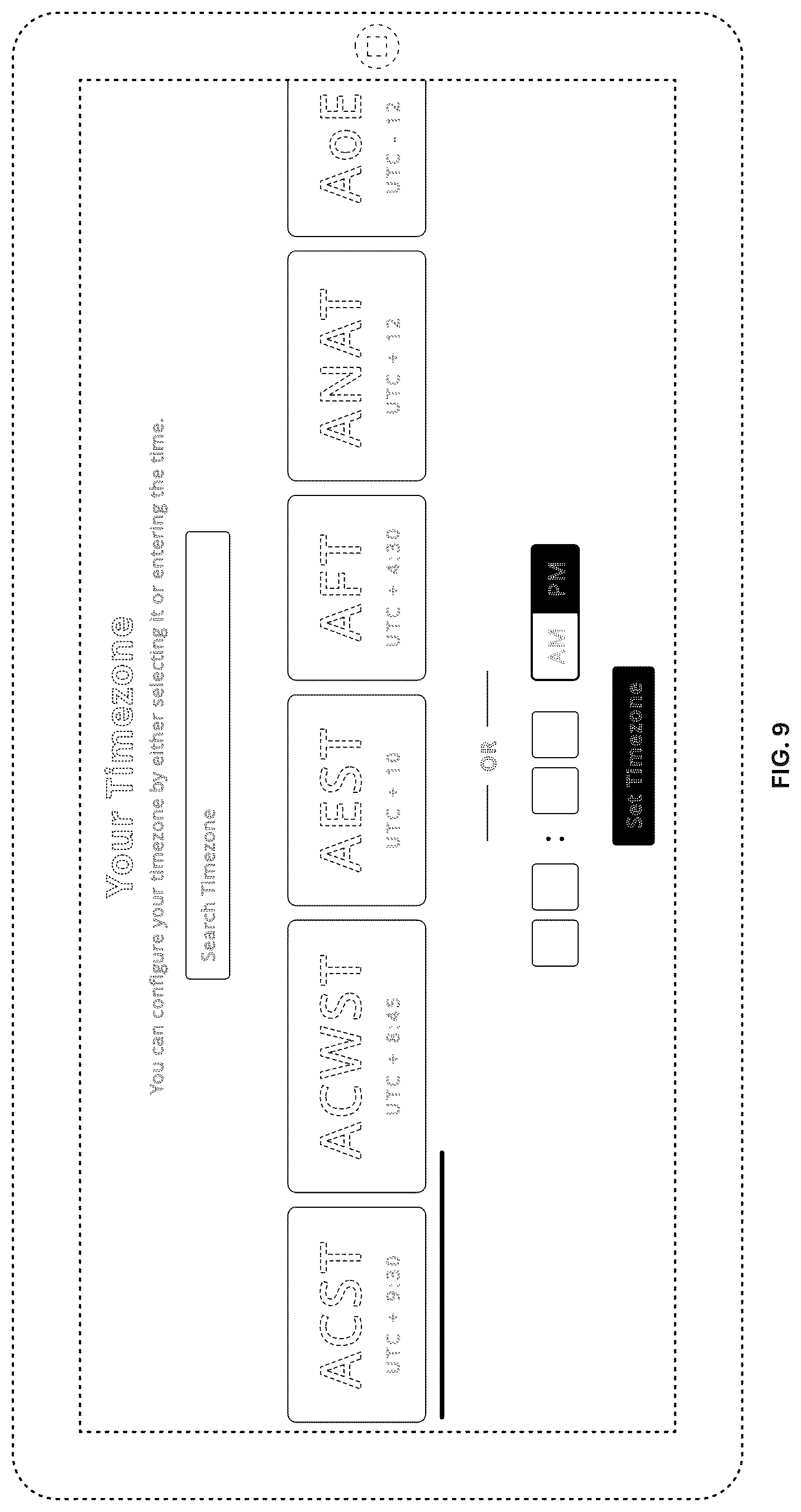 Patent USD1123961 Figure 9 – Display screen with animated graphical user interface for interactive time zone selection