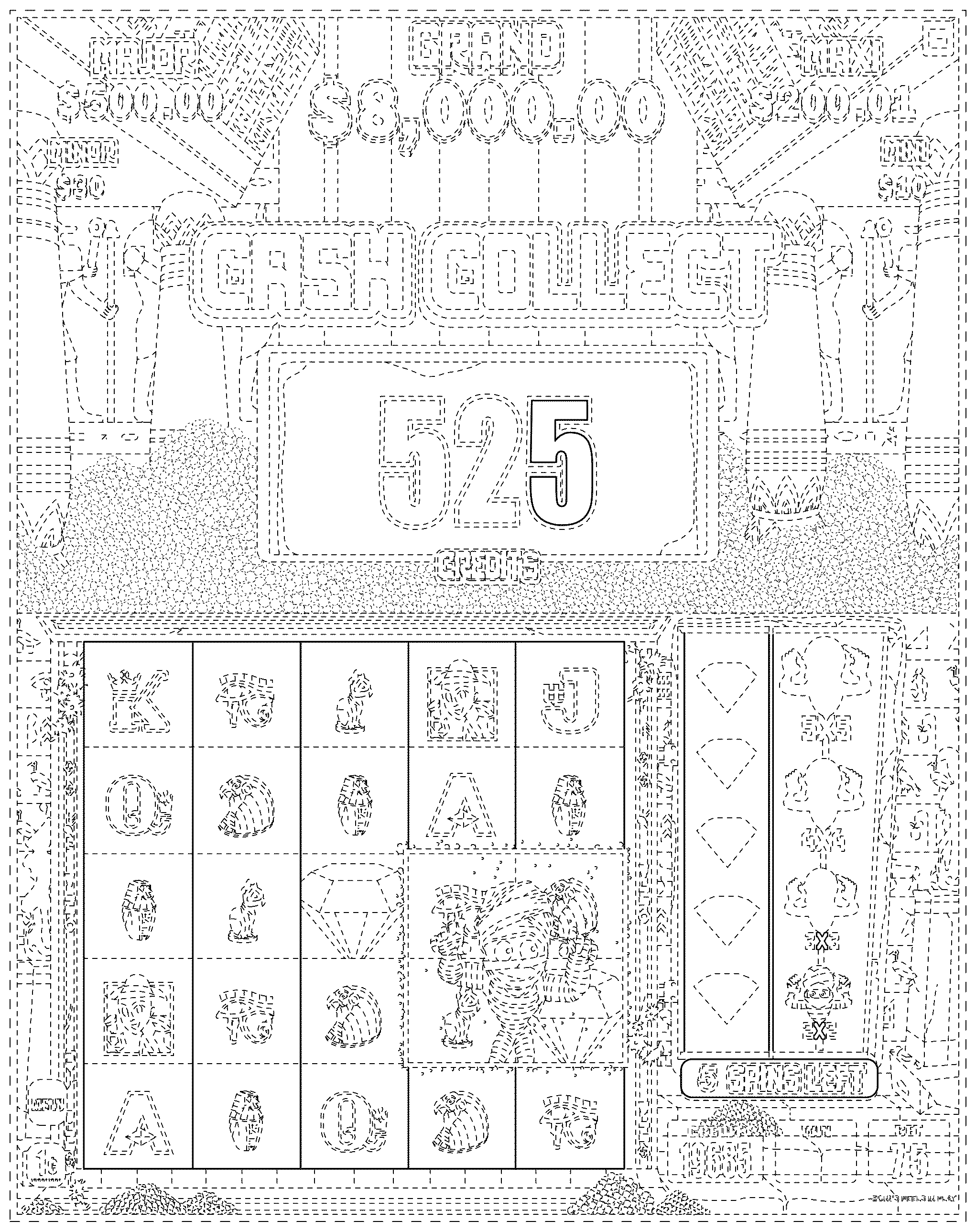 Patent USD1123999 Figure 1 – Display screen or portion thereof with a graphical user interface as applied to a computer-based game