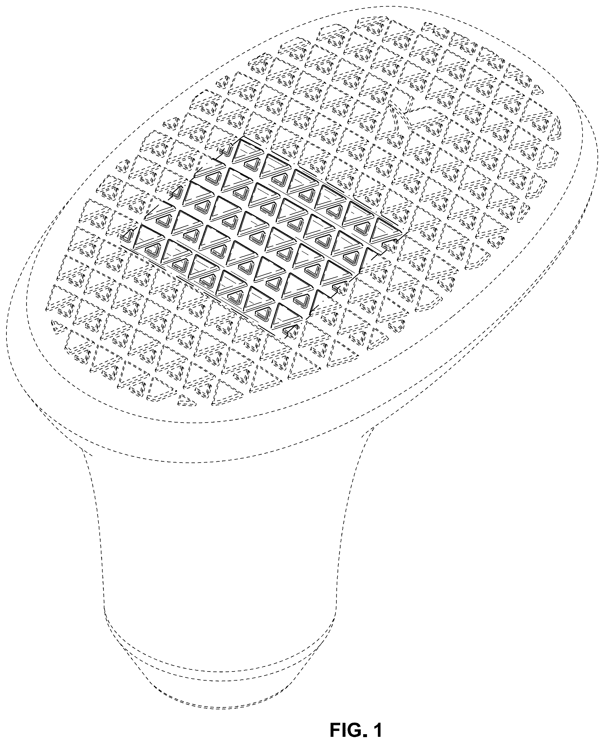 Patent USD1124044 Figure 1 – Textured surface pattern for handle or knob