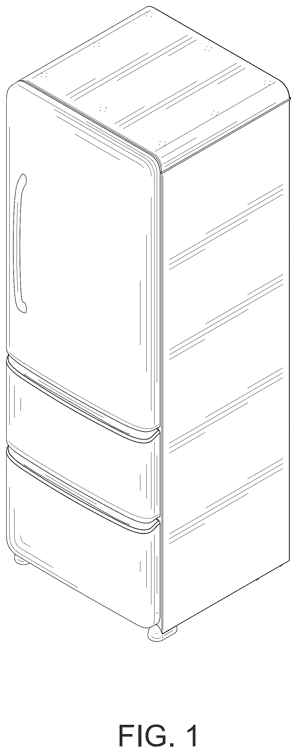 Patent USD1124051 — Refrigerator — Figure 1