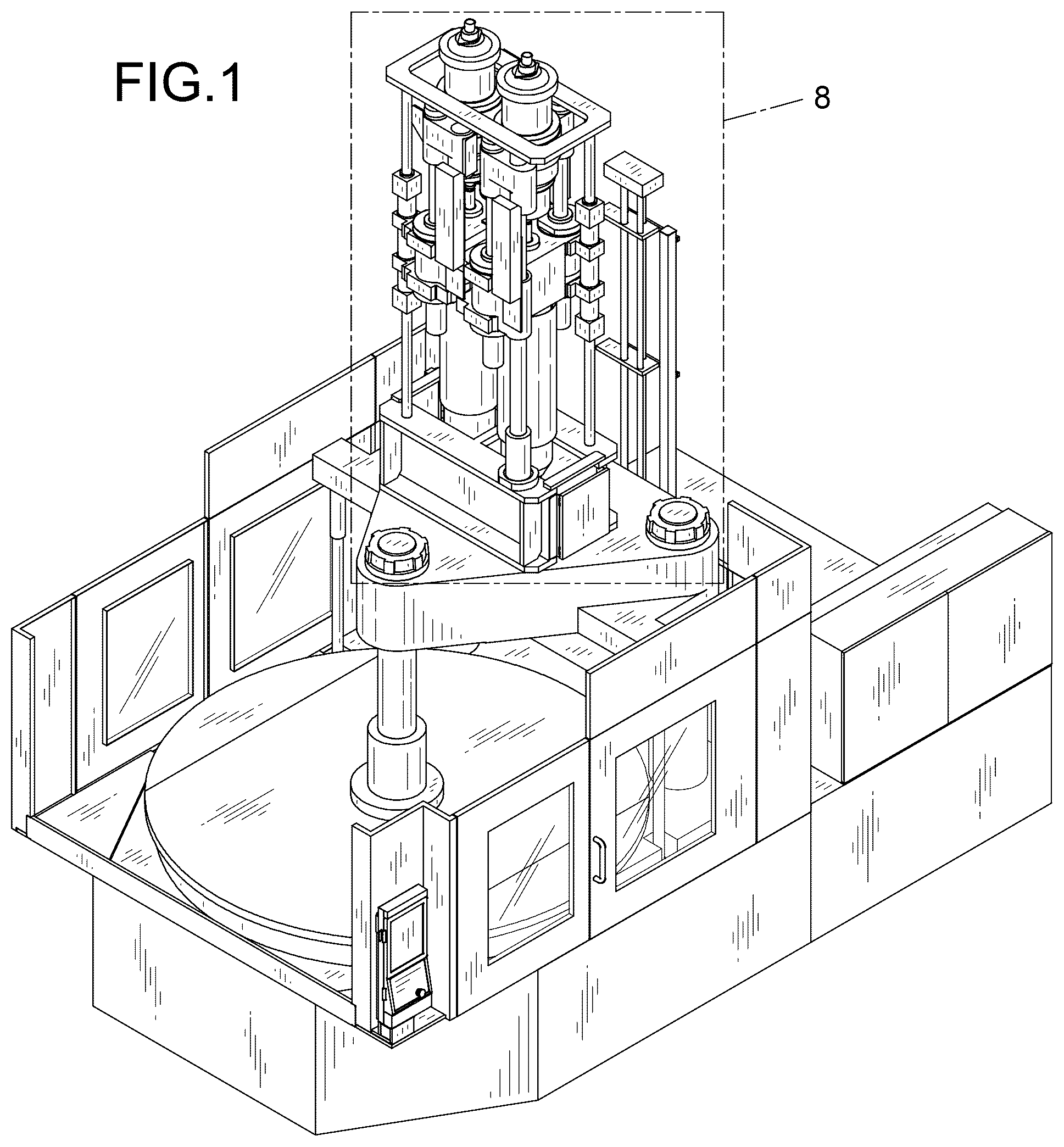 Patent USD1124060 Figure 1 – Injection molding machine