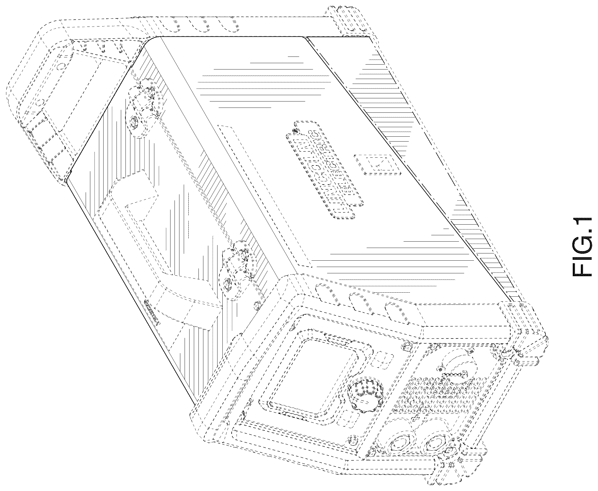 Patent USD1124067 Figure 1 – Power source case