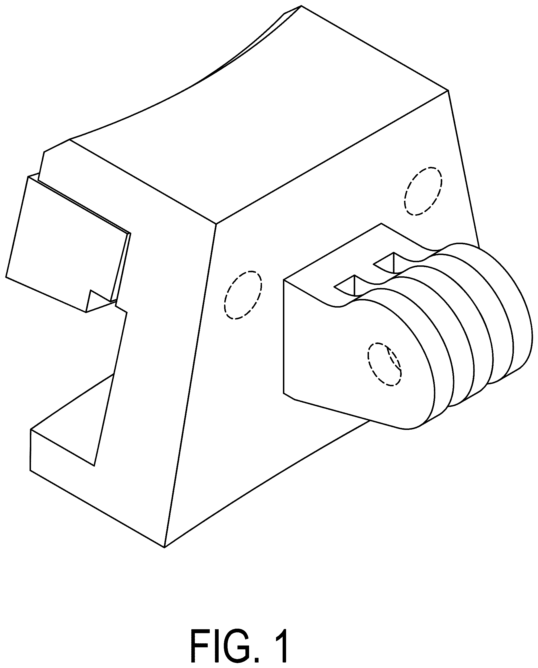 Patent USD1124102 — Camera mount for full face mask — Figure 1