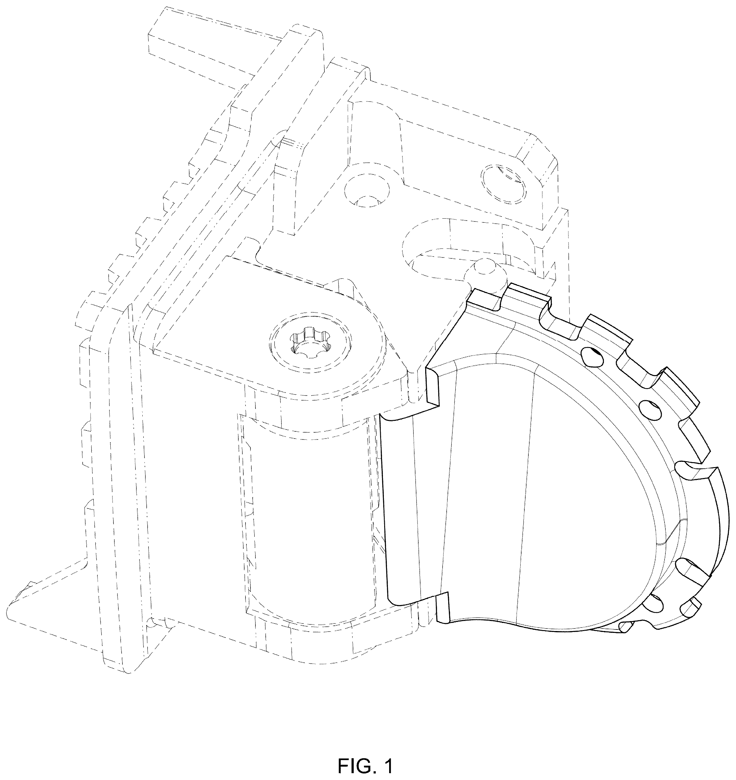 Patent USD1124116 — Eyeglass hinge — Figure 1