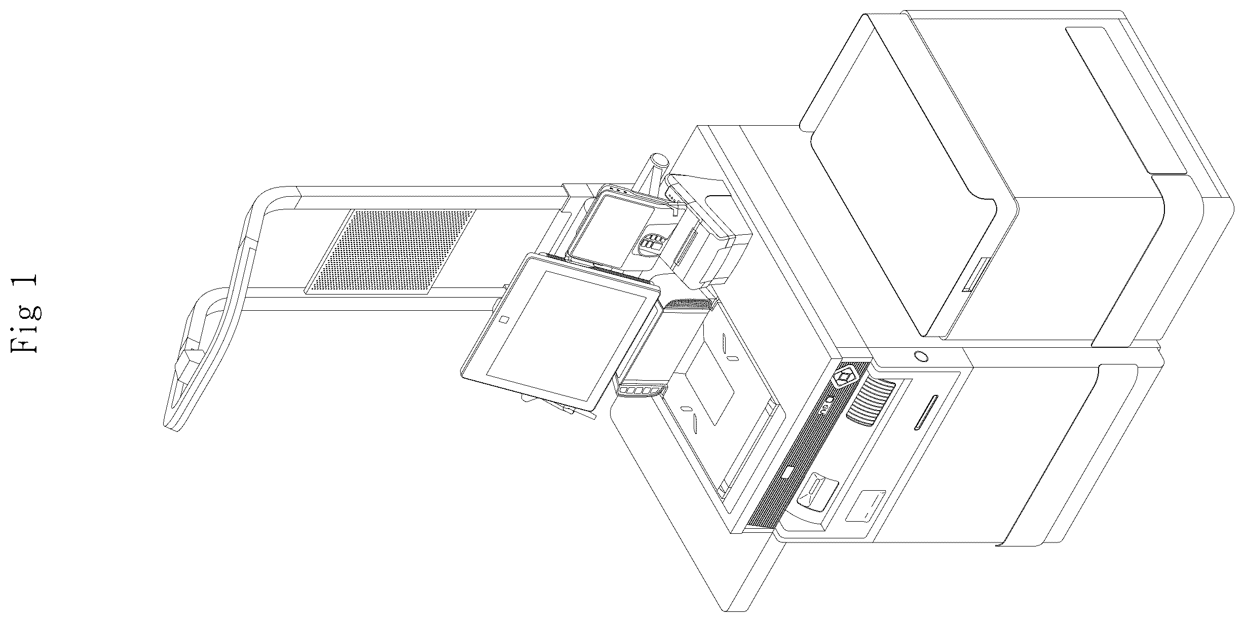 Patent USD1124119 — Unmanned calculator for stores — Figure 1