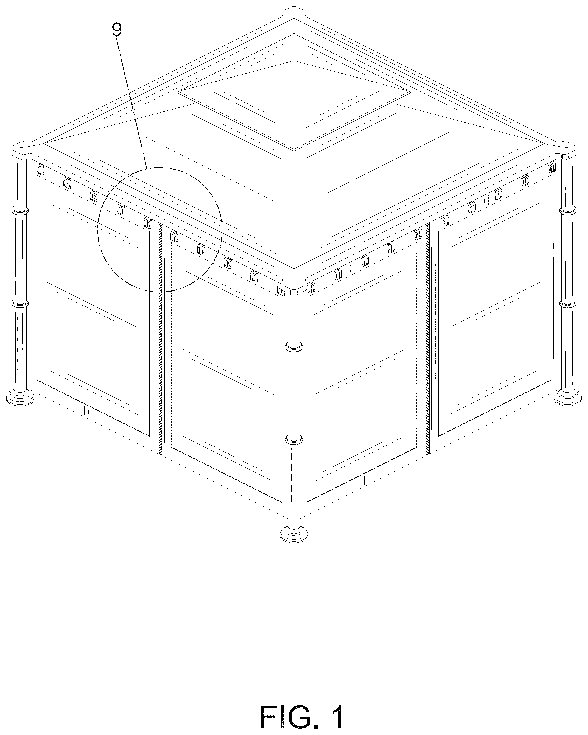 Patent USD1124217 Figure 1 – Tent mosquito net
