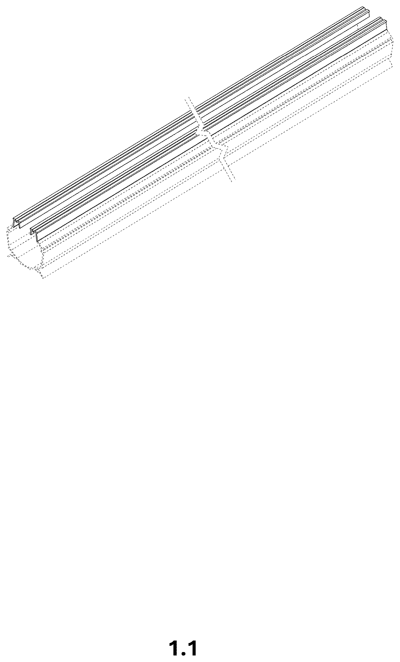 Patent USD1124272 — Profile for a drainage system — Figure 1