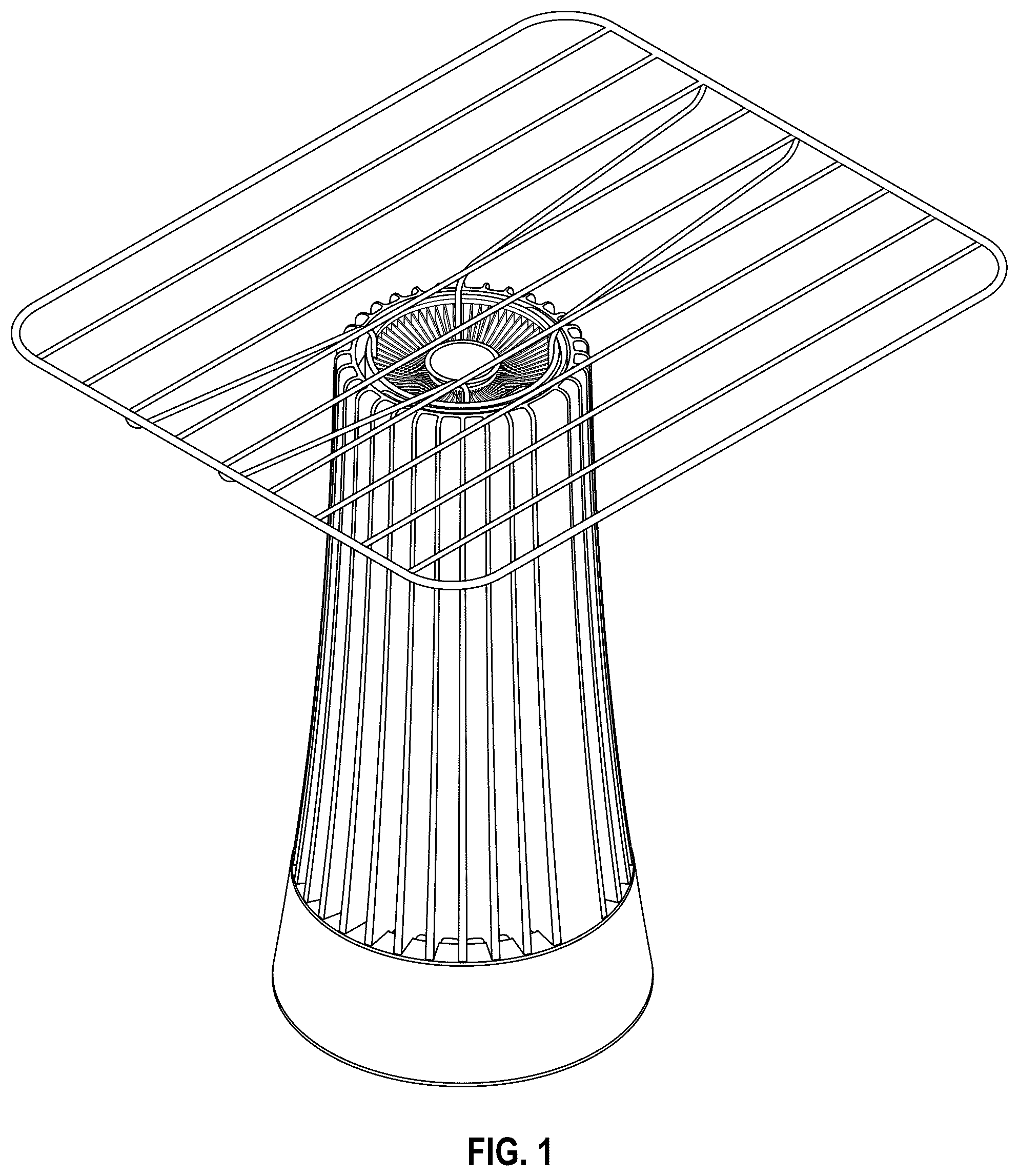 Patent USD1124282 Figure 1 – Room heater with hanger