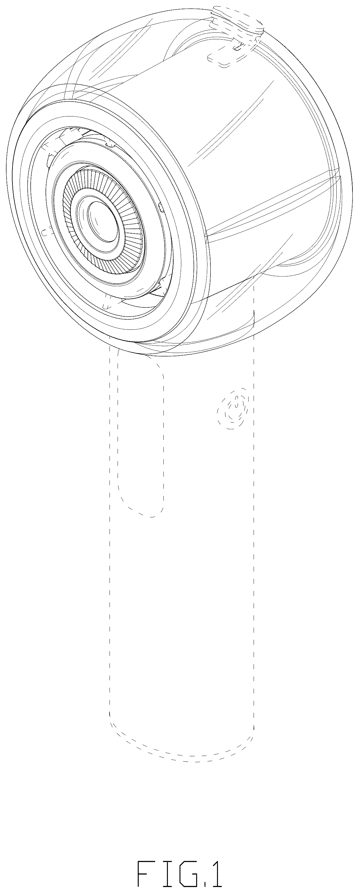 Patent USD1124297 Figure 1 – Handheld fan