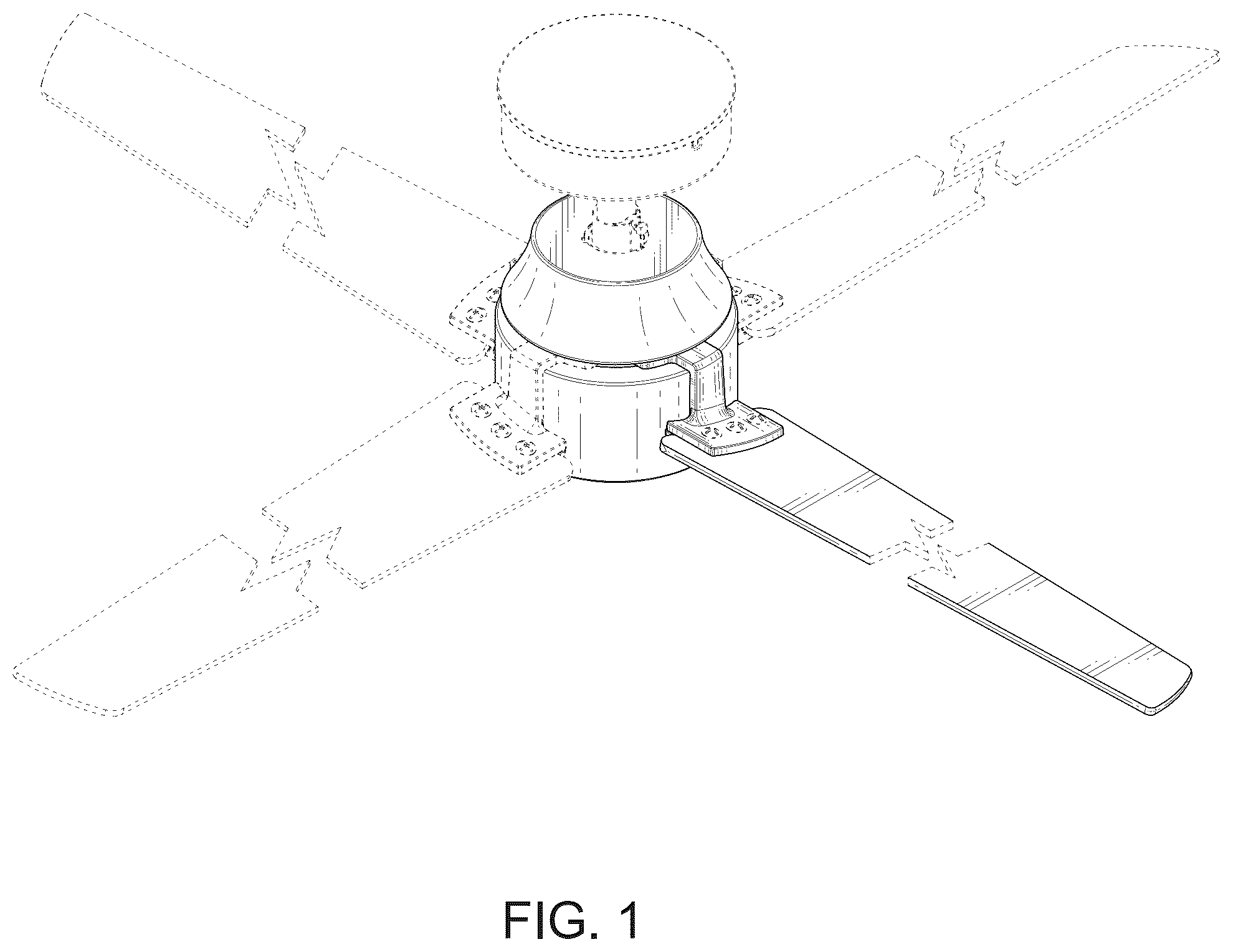 Patent USD1124300 — Ceiling fan — Figure 1