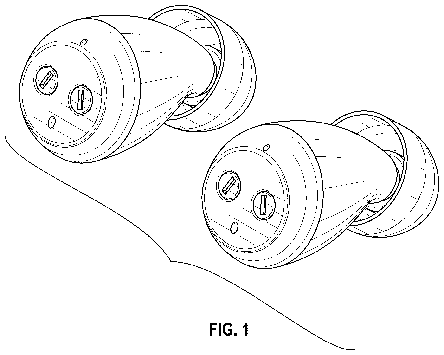 Patent USD1124346 — Hearing aid set — Figure 1
