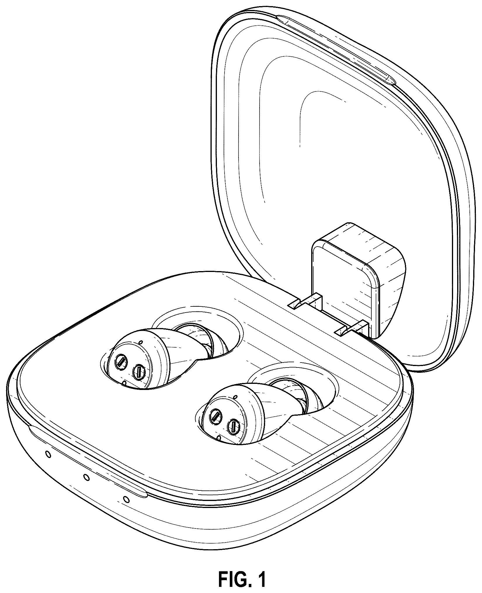 Patent USD1124347 — Hearing aid and charger set — Figure 1