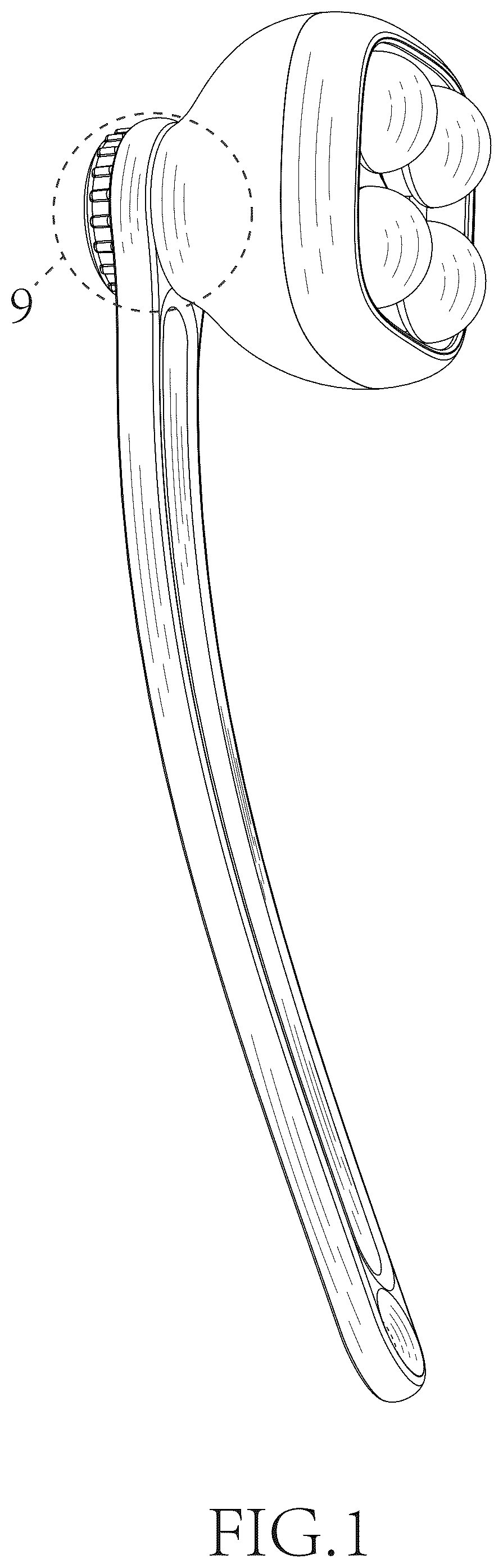 Patent USD1124389 Figure 1 – Handheld massager