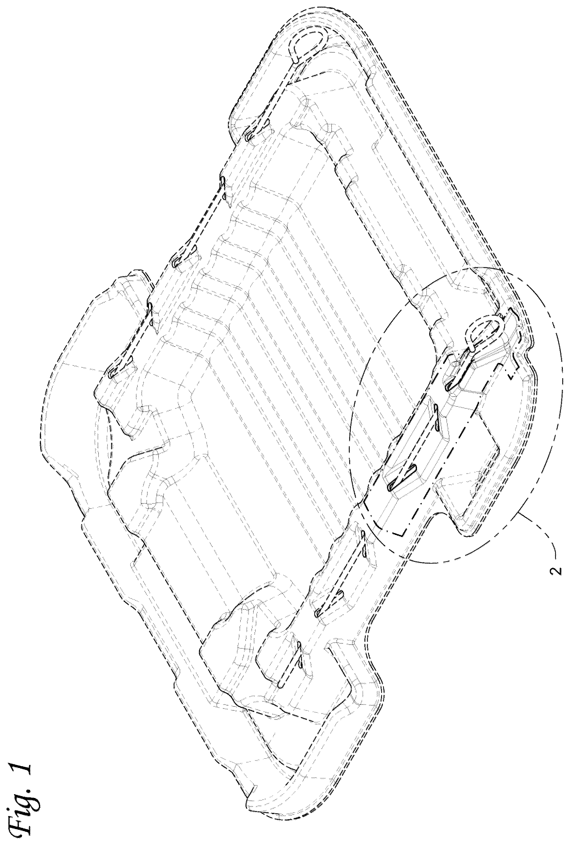 Patent USD1124404 Figure 1 – Bag holding tray