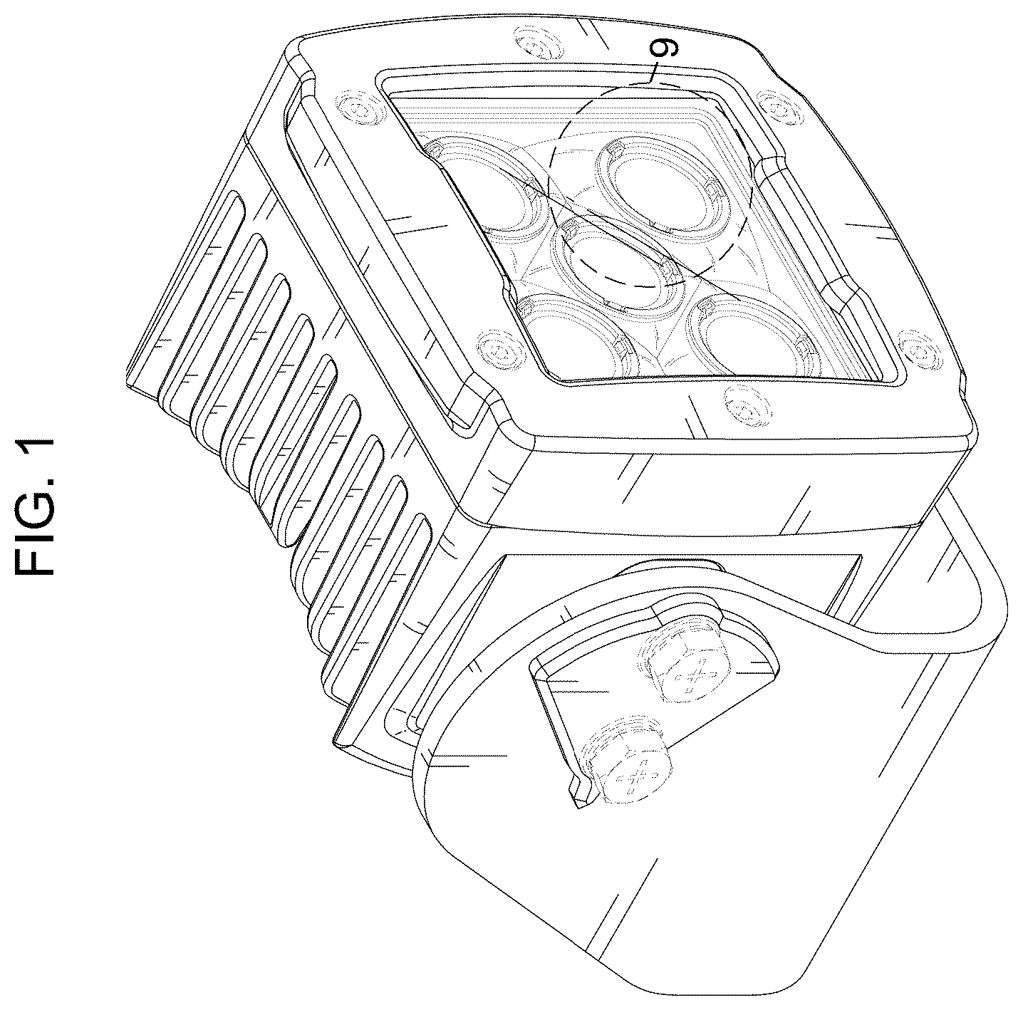 Patent USD1124440 Figure 1 – Lamp for a vehicle