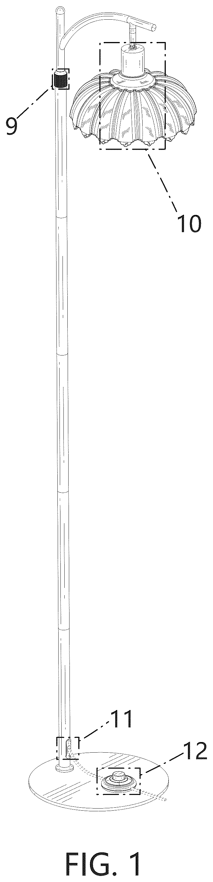Patent USD1124467 Figure 1 – Floor lamp