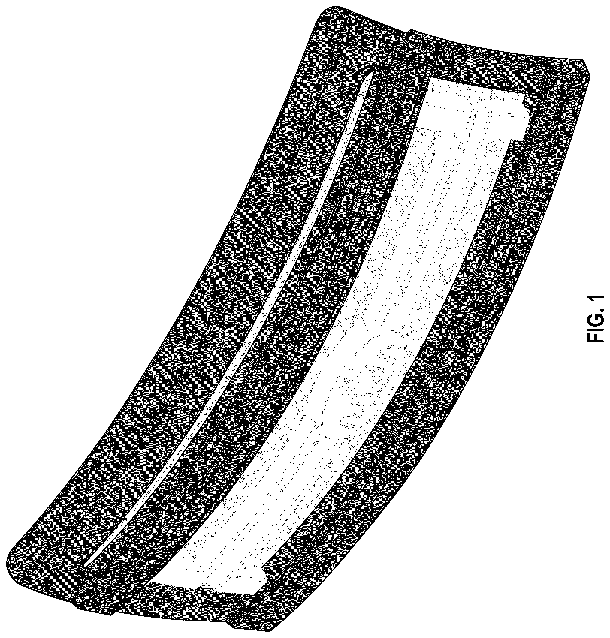 Patent USD1124473 Figure 1 – Grille with LED daytime running lamp