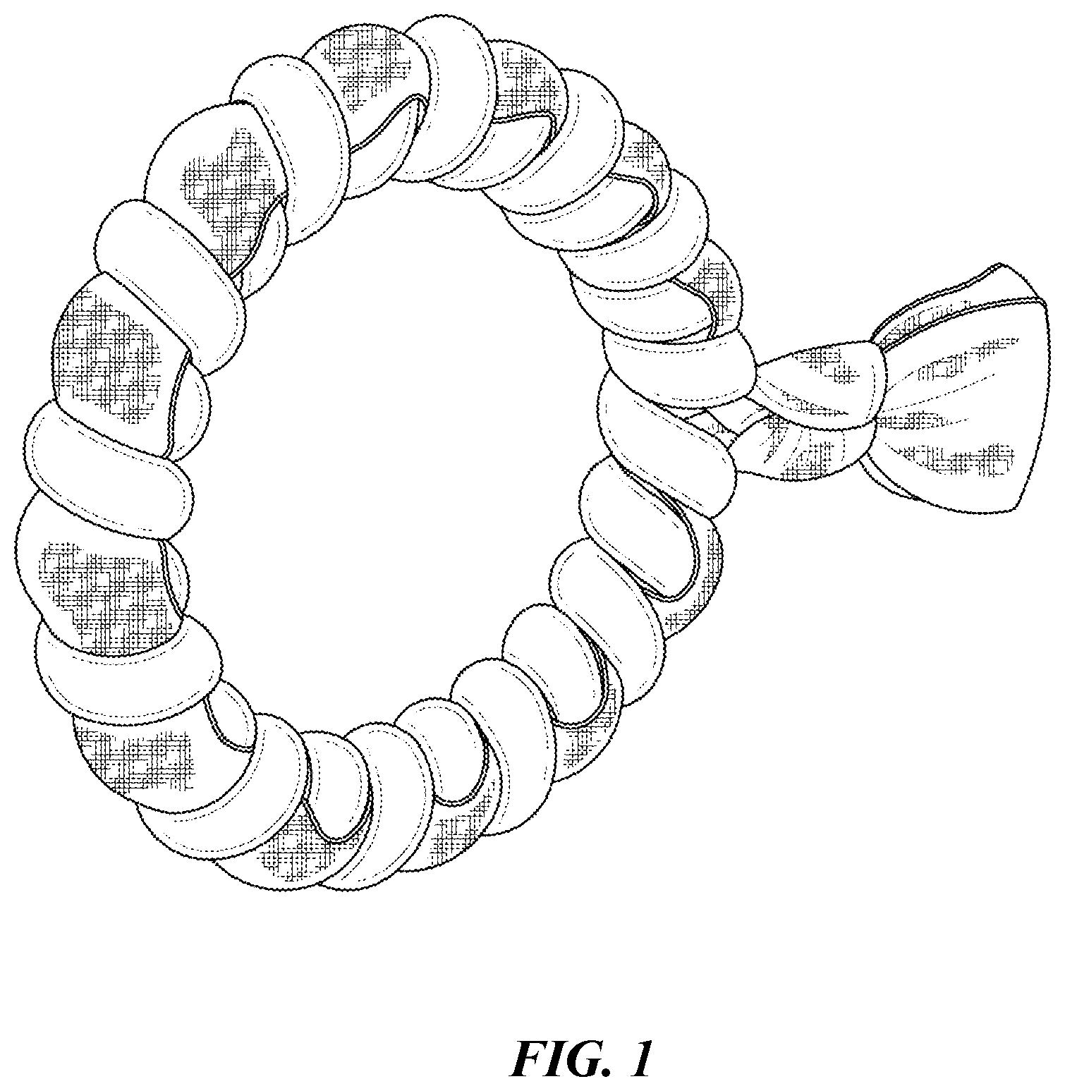 Patent USD1124503 Figure 1 – Spiral hair tie