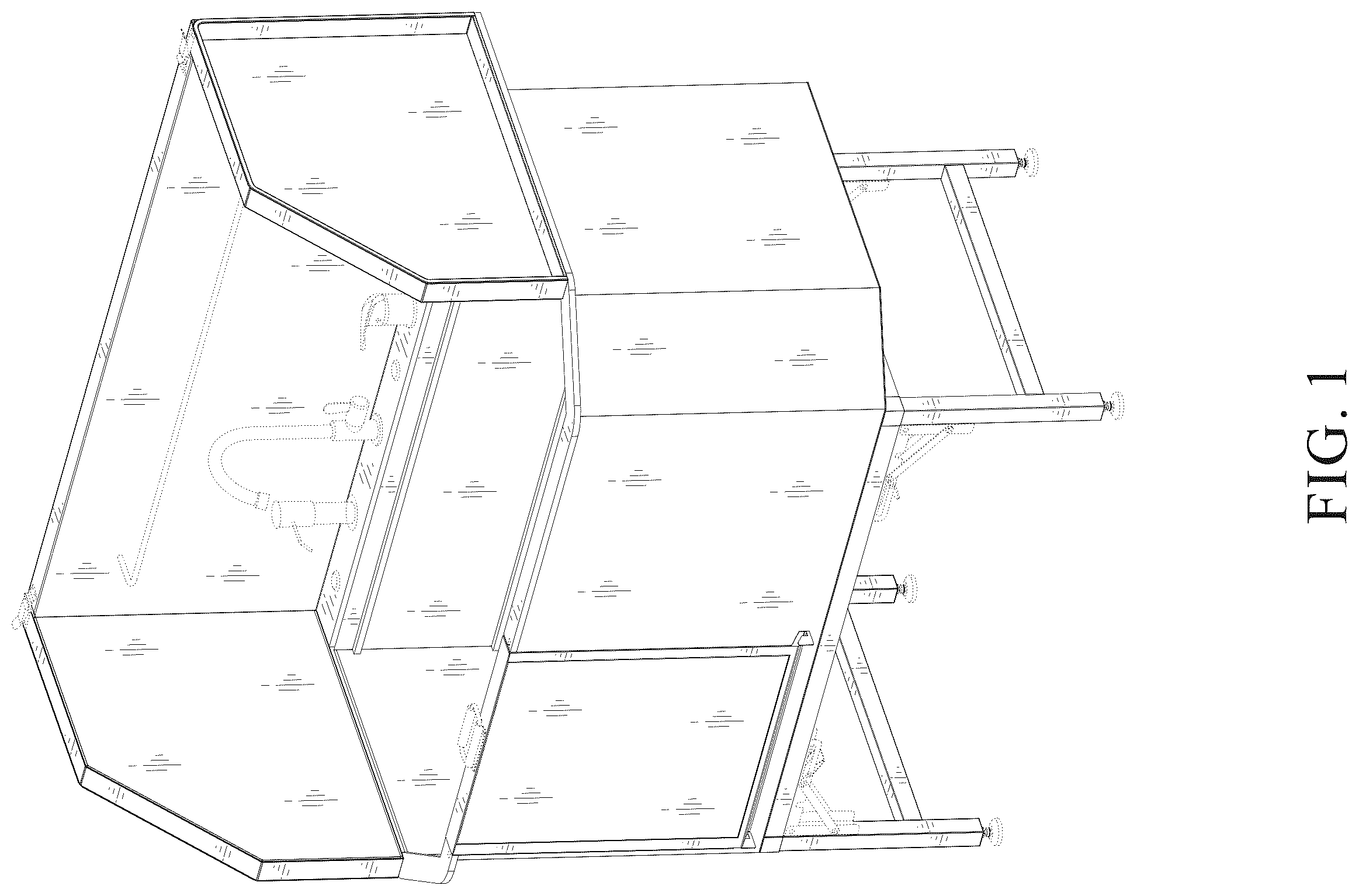 Patent USD1124530 Figure 1 – Pet bathing table