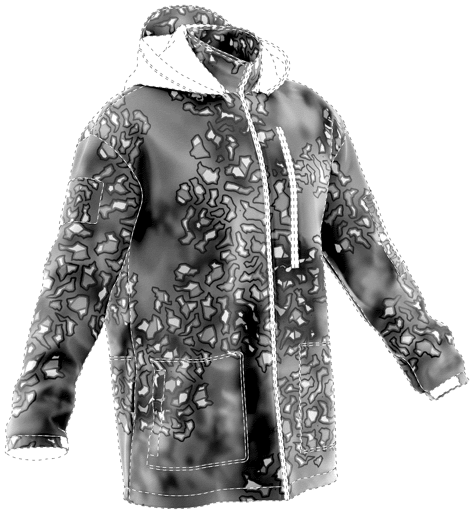 Patent USD1124589 — Camouflage substrate for a garment — Figure 1