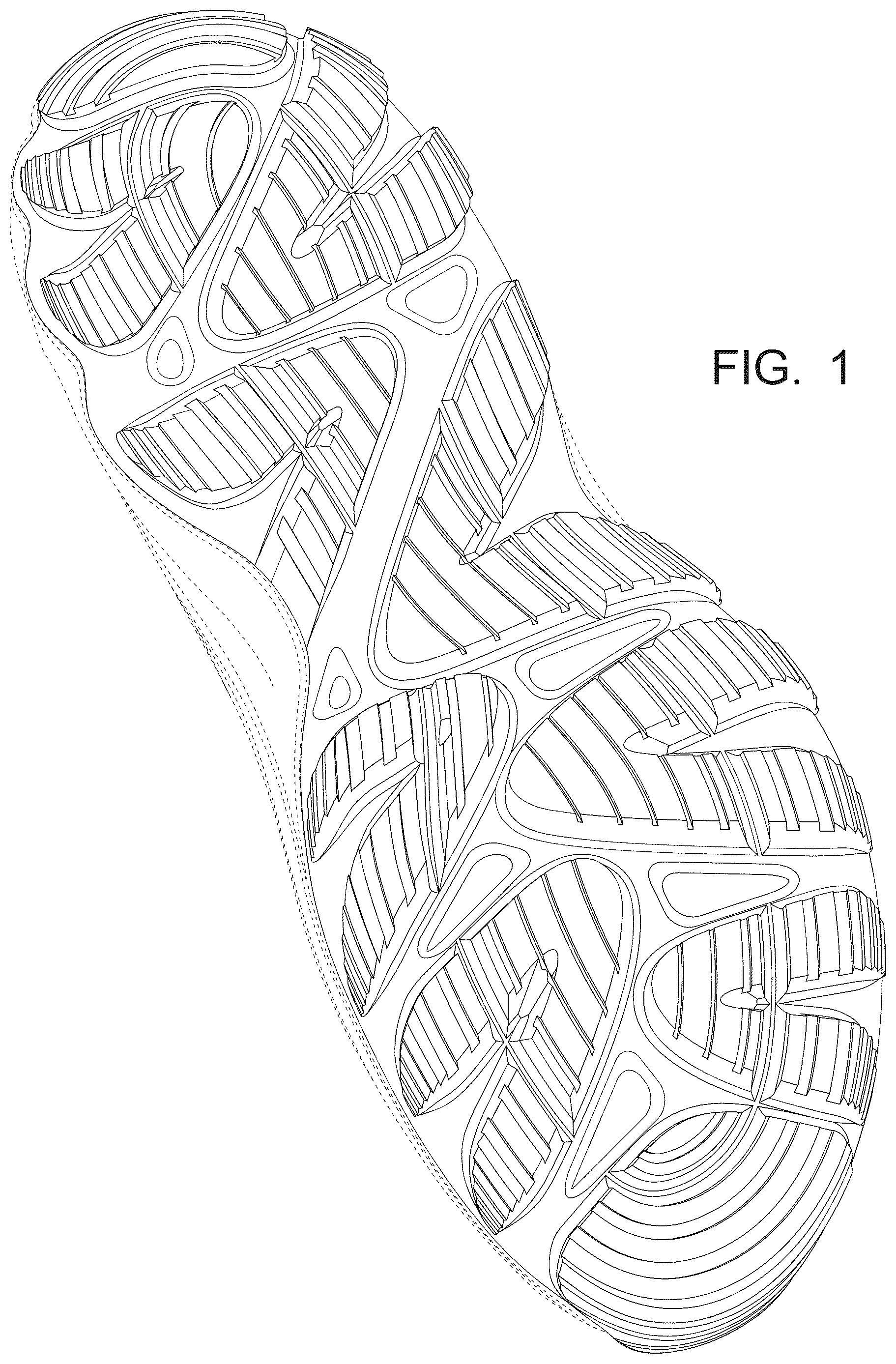 Patent USD1124607 — Footwear sole — Figure 1
