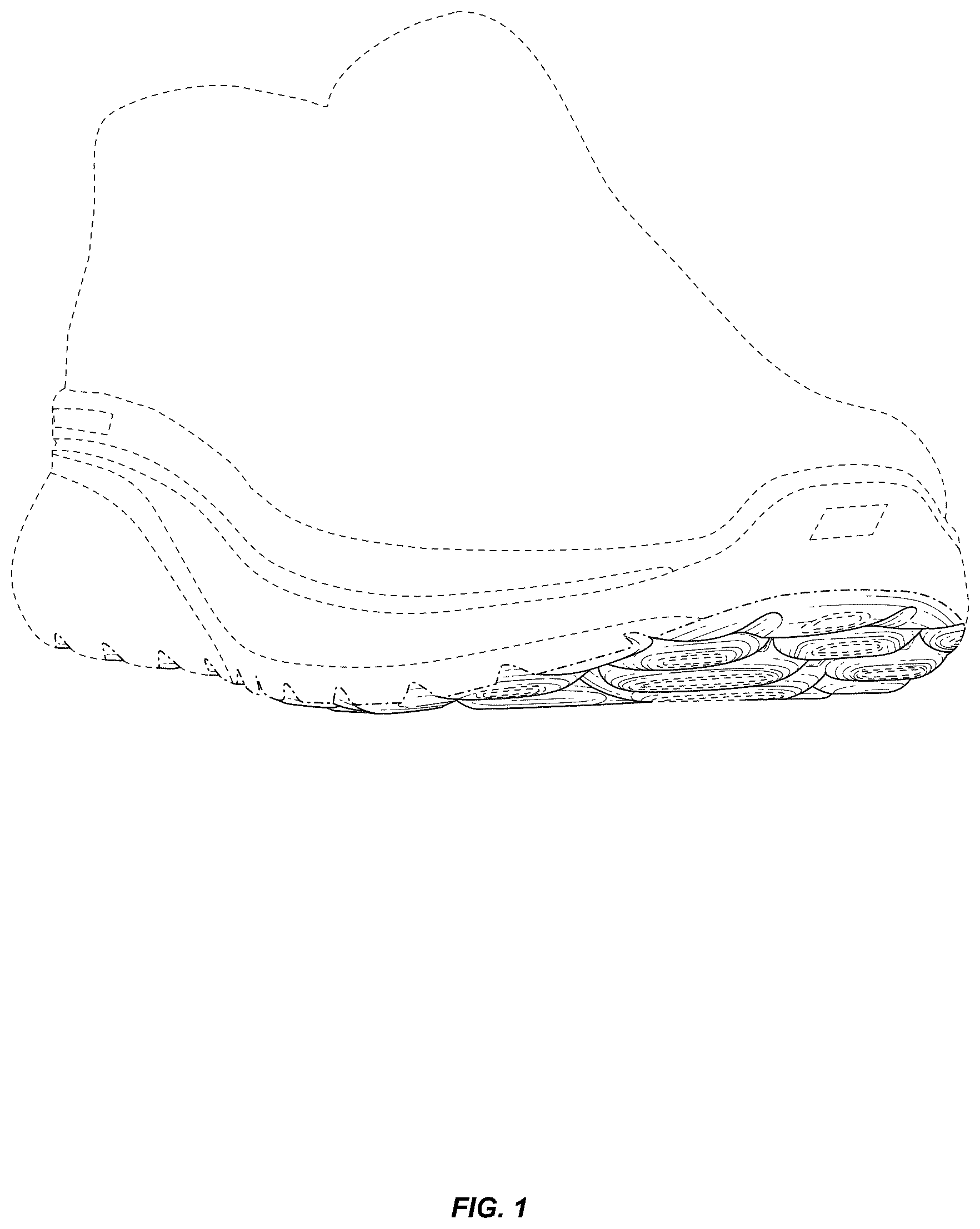 Patent USD1124610 Figure 1 – Outsole bottom